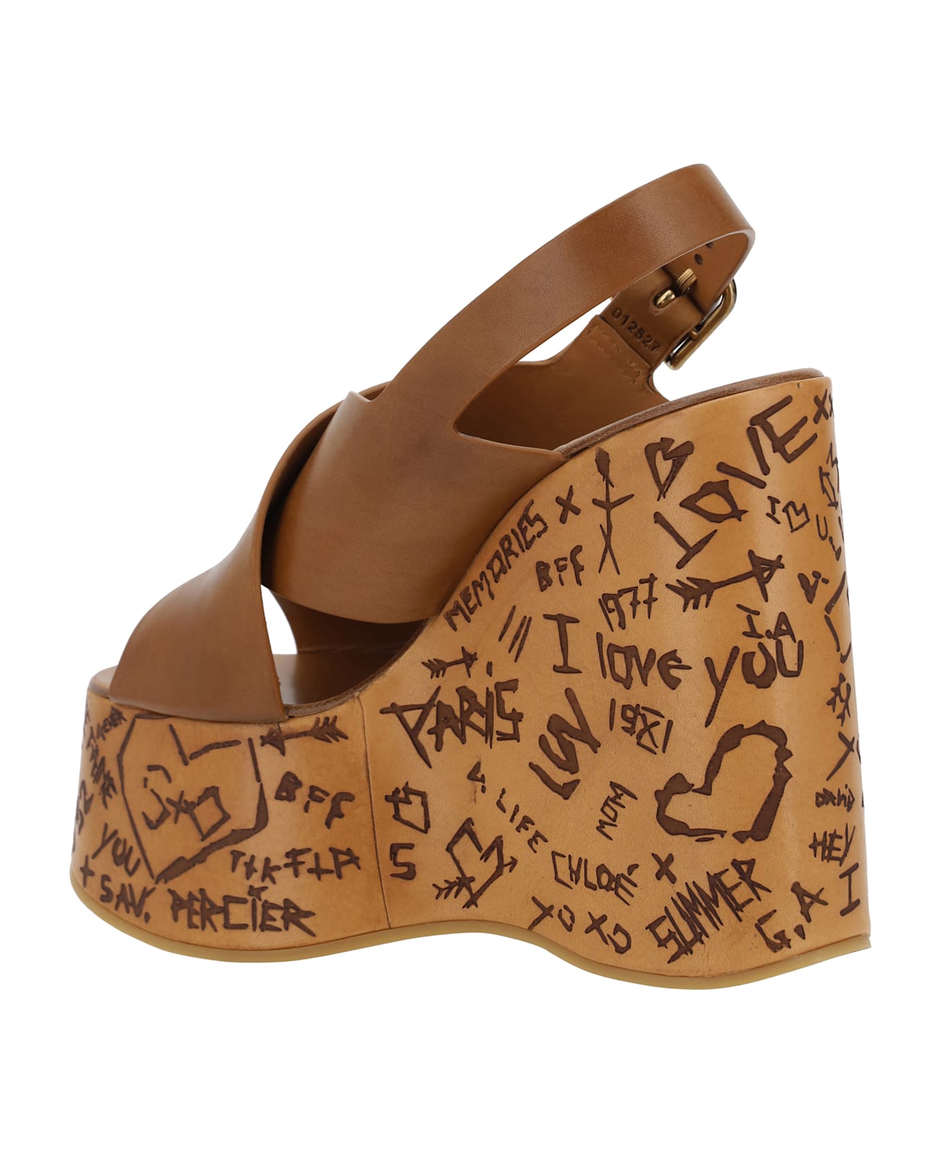 Chloé Maxime Wedge Sandal - Ginger Brown
