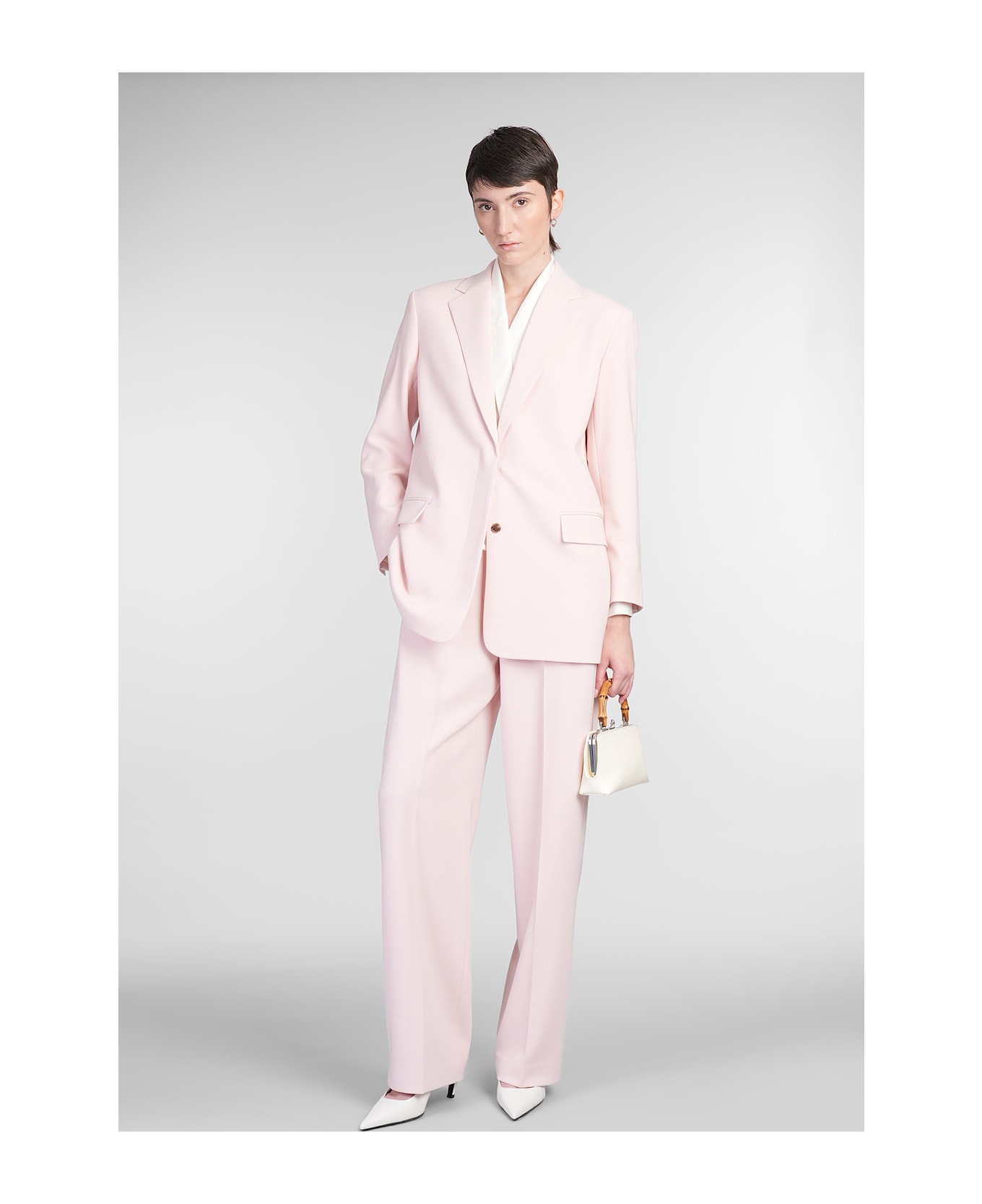 Theory Pants In Rose-pink Triacetate - rose-pink