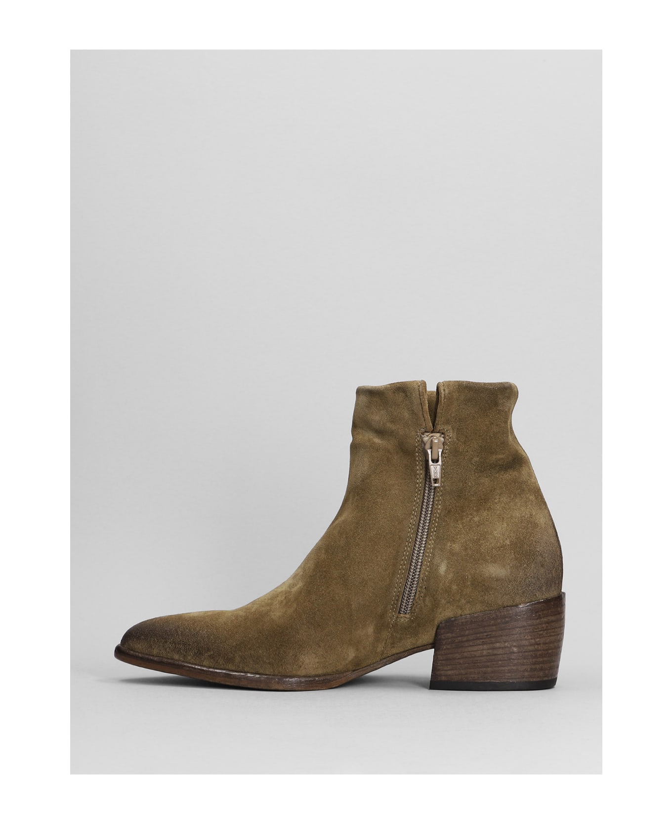 Elena Iachi Texan Ankle Boots In Taupe Suede - taupe ブーツ