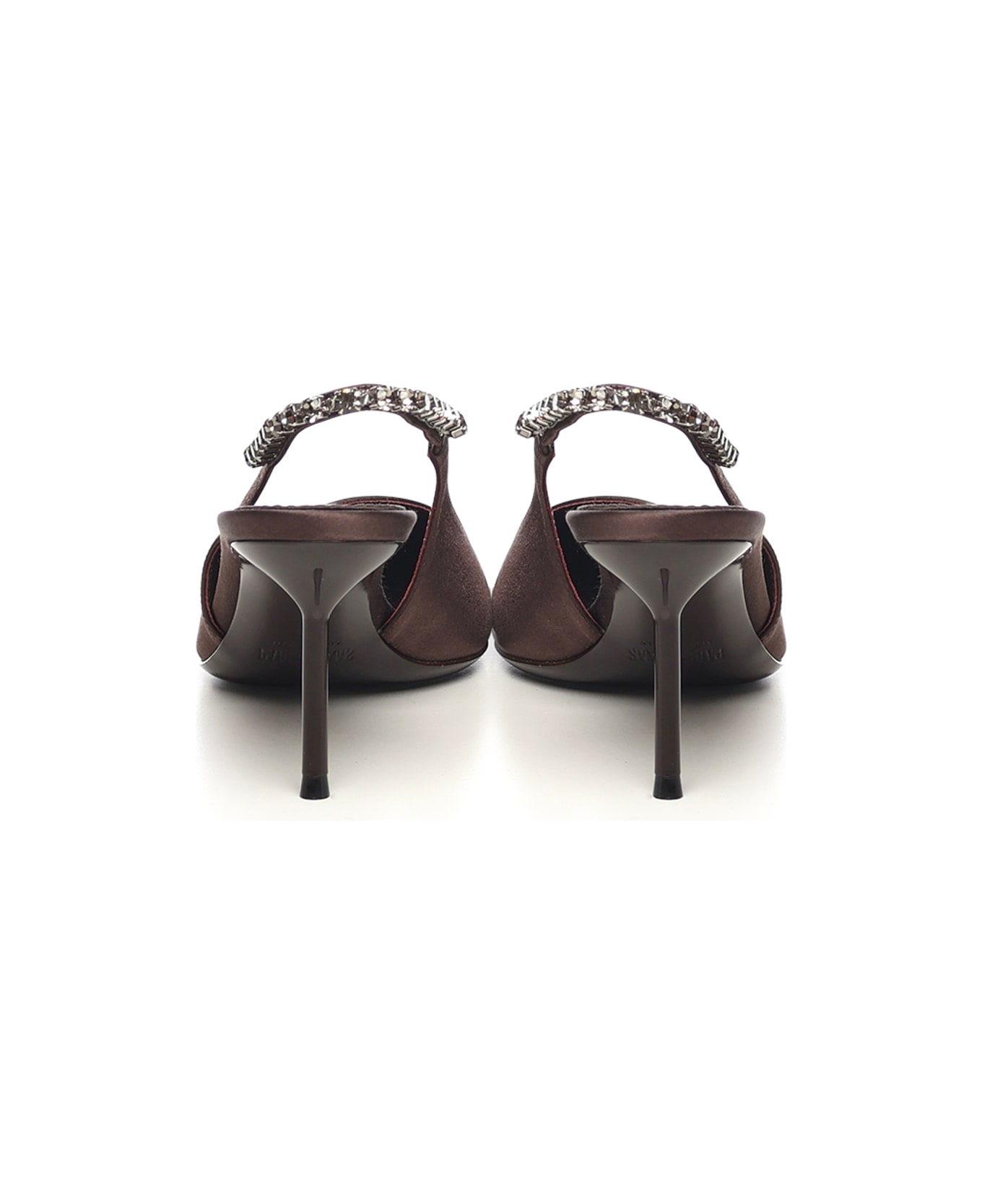 Paris Texas Lidia Satin Slingback - EBONY ハイヒール