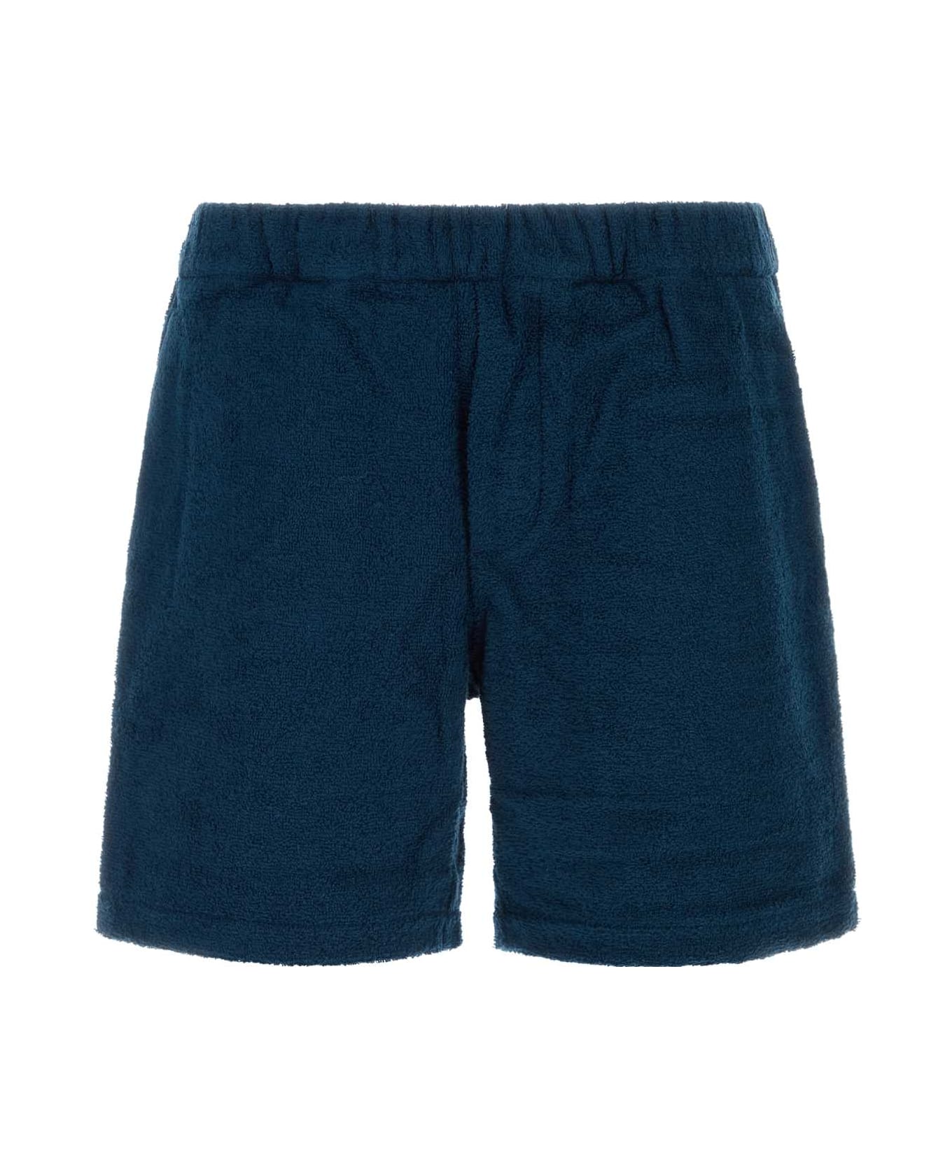 Prada Navy Blue Terry Bermuda Shorts - BLEU