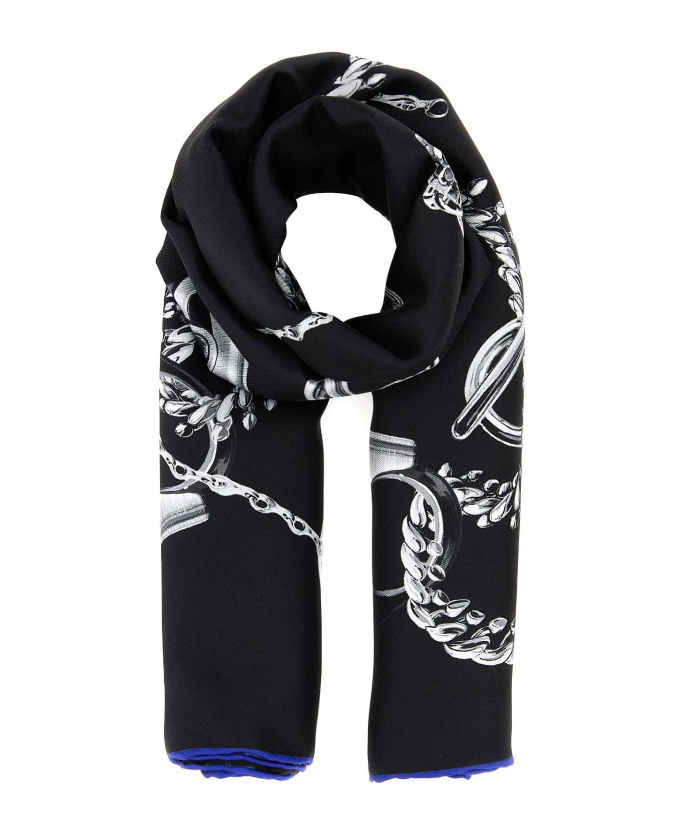 Burberry Printed Silk Foulard - SILVER スカーフ＆ストール