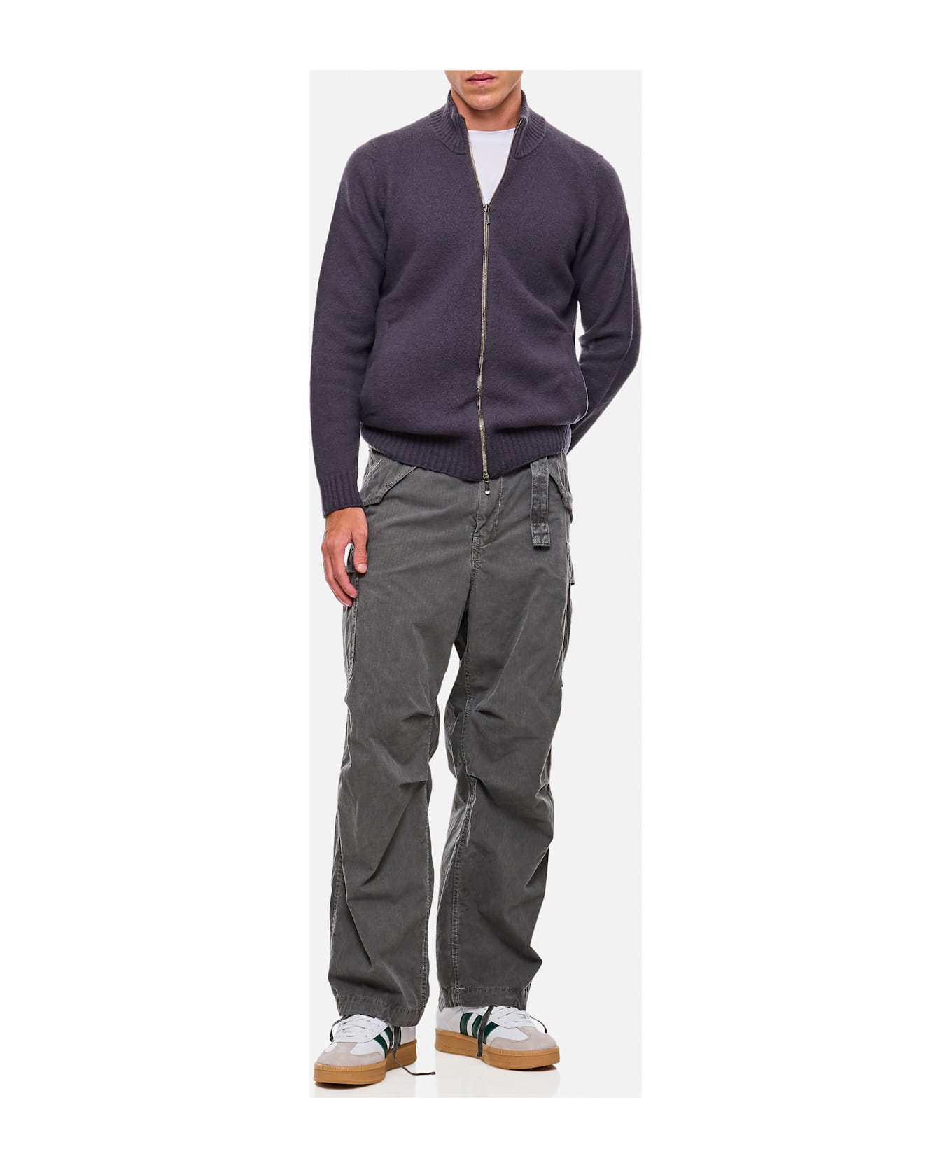 Drumohr Full Zip Cardigan - Grey