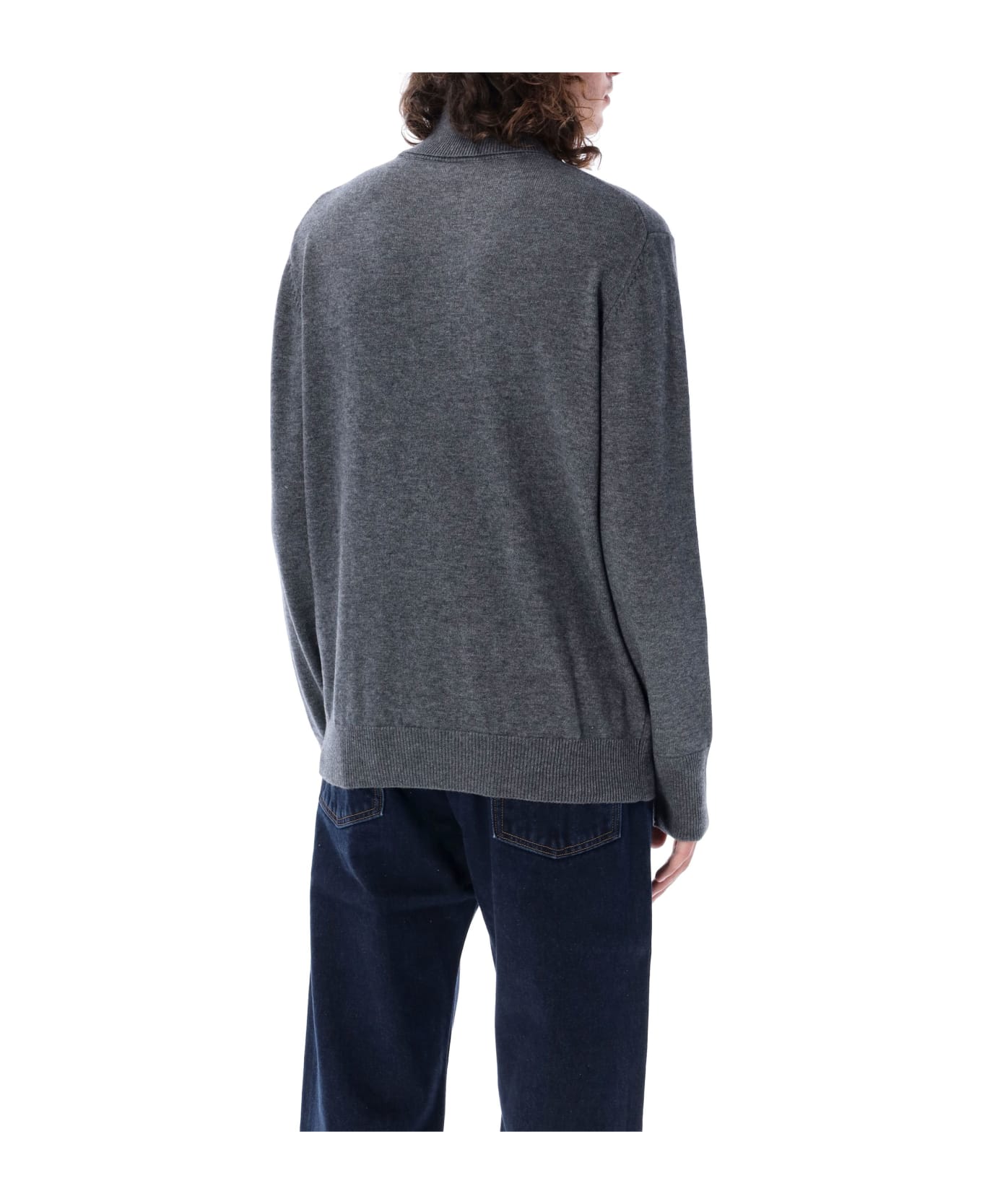Aspesi High-neck Wool Sweater - GREY