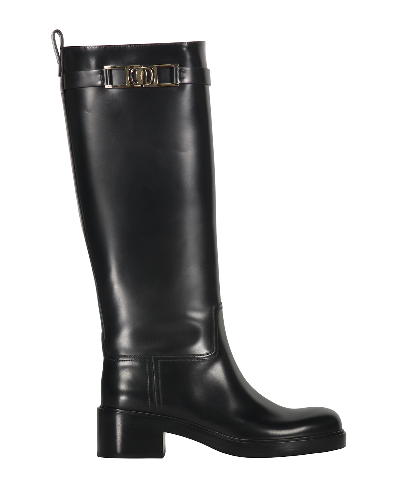 Ferragamo Leather Boots - black