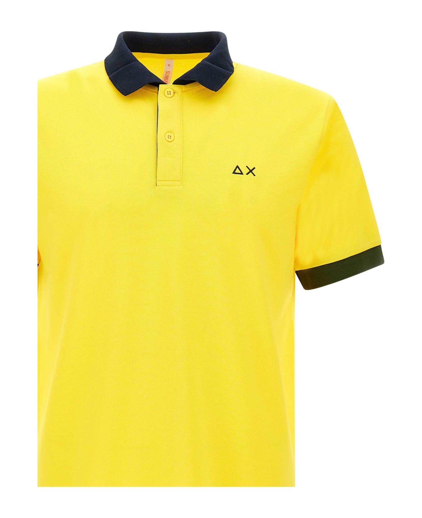 Sun 68 "3-colors" Cotton Polo Shirt - YELLOW