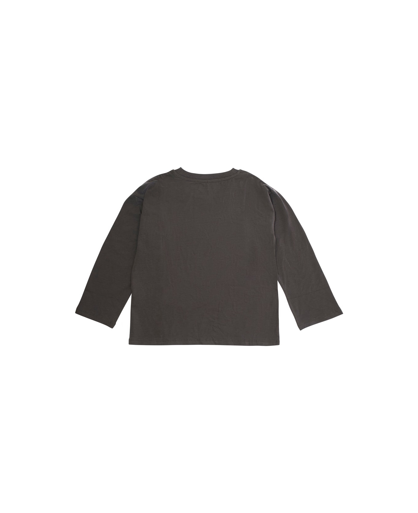Mini Rodini Grey Crew Neck Sweater With Front Print In Cotton Baby - Grey