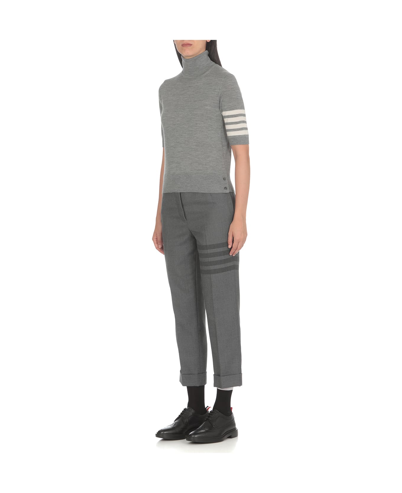 Thom Browne Gray Virgin Wool Sweater - Grey ニットウェア