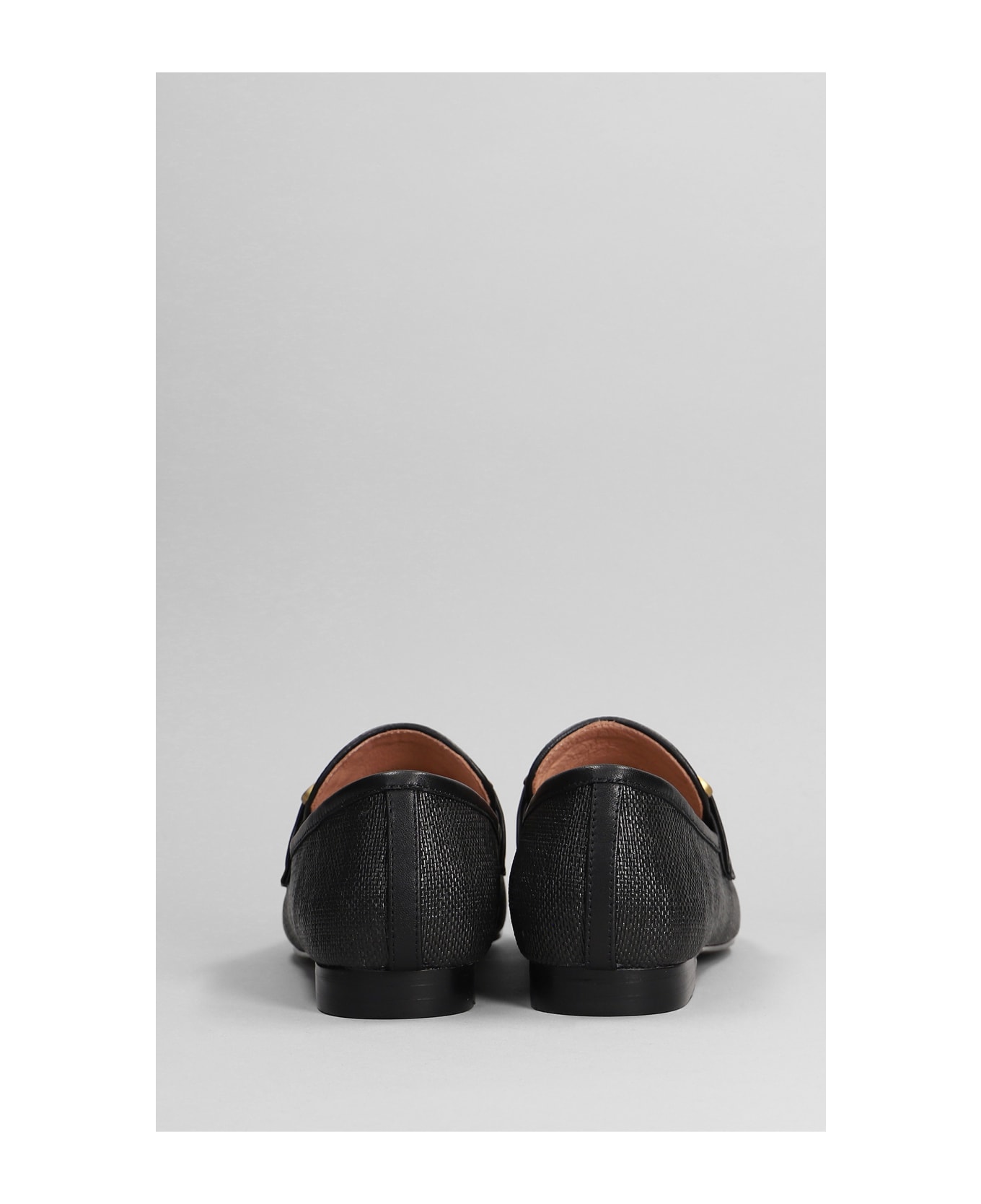Bibi Lou Vela Slipper Loafers In Black Raffia - black フラットシューズ