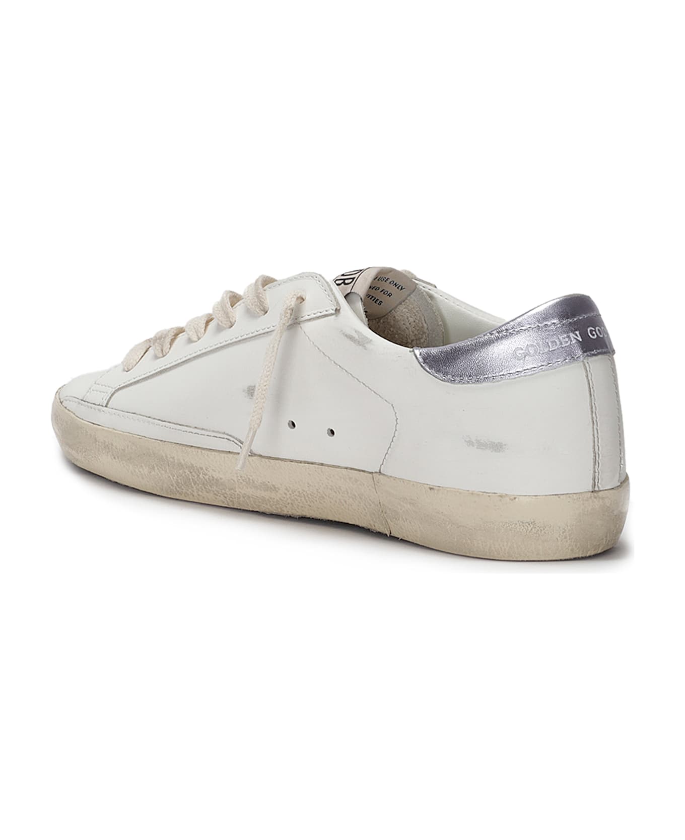 Golden Goose Super Star Leather Upper And Toe Glitter Star Lami - WHITE/BLACK/GLICINE