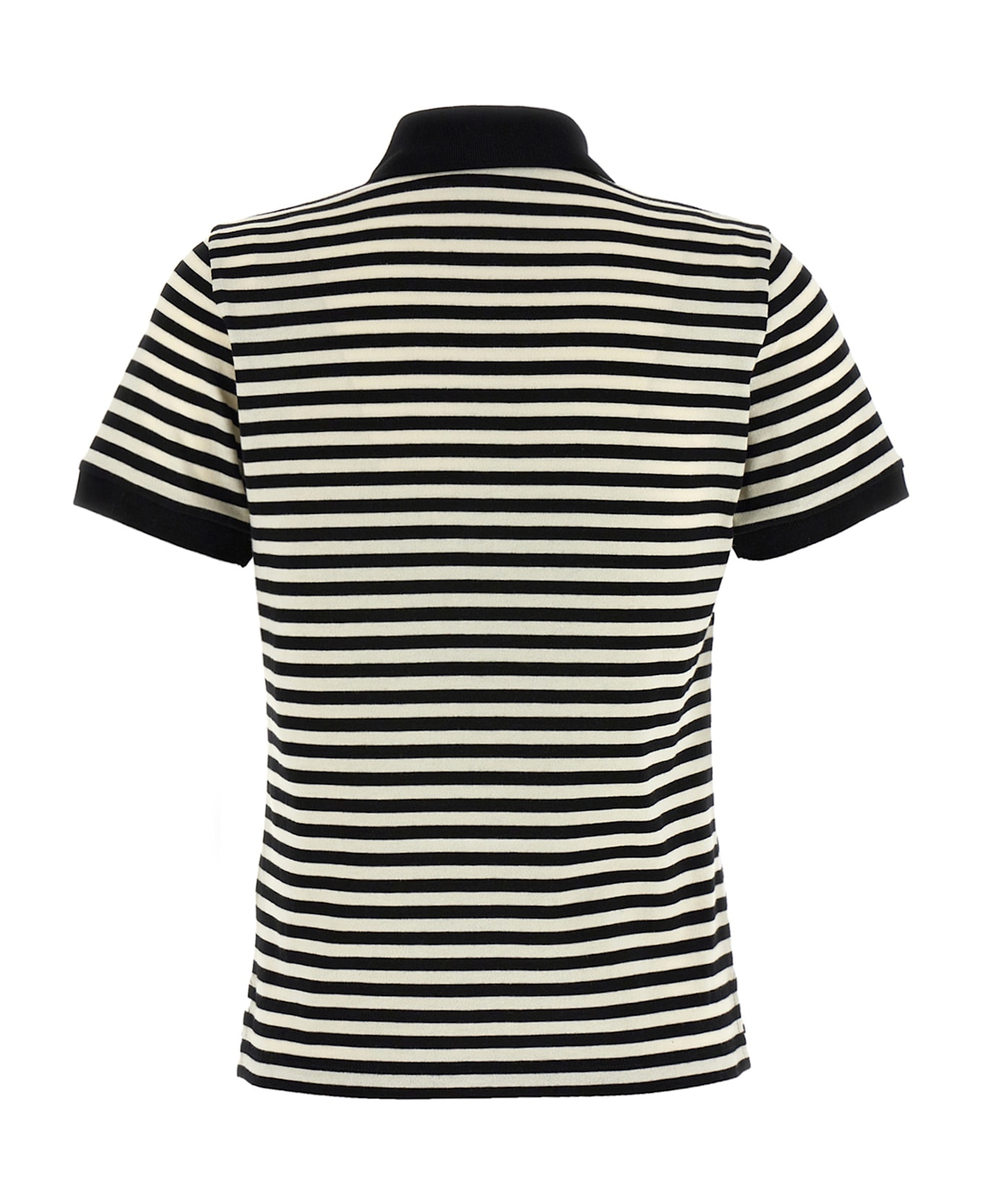 Moncler Striped Polo Shirt - Black