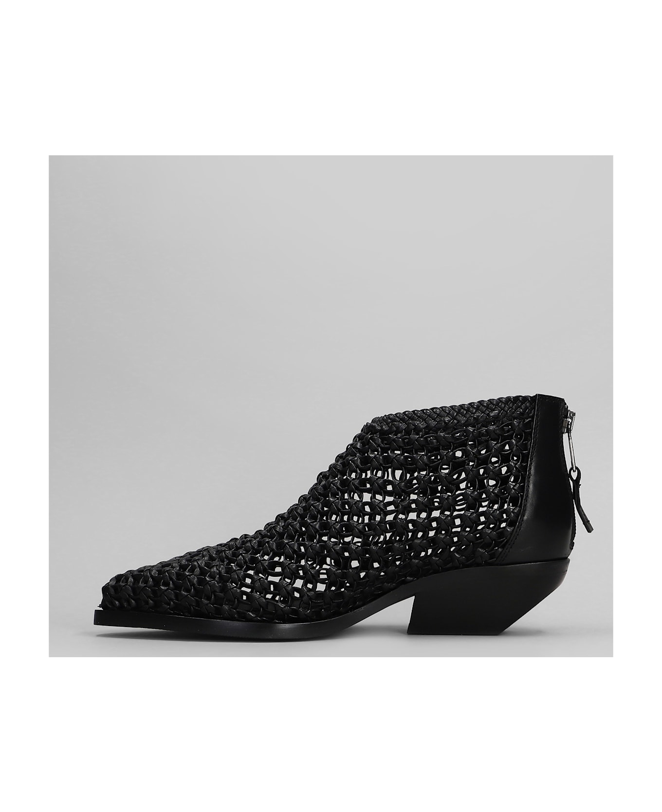 Elena Iachi Texan Ankle Boots In Black Leather - black