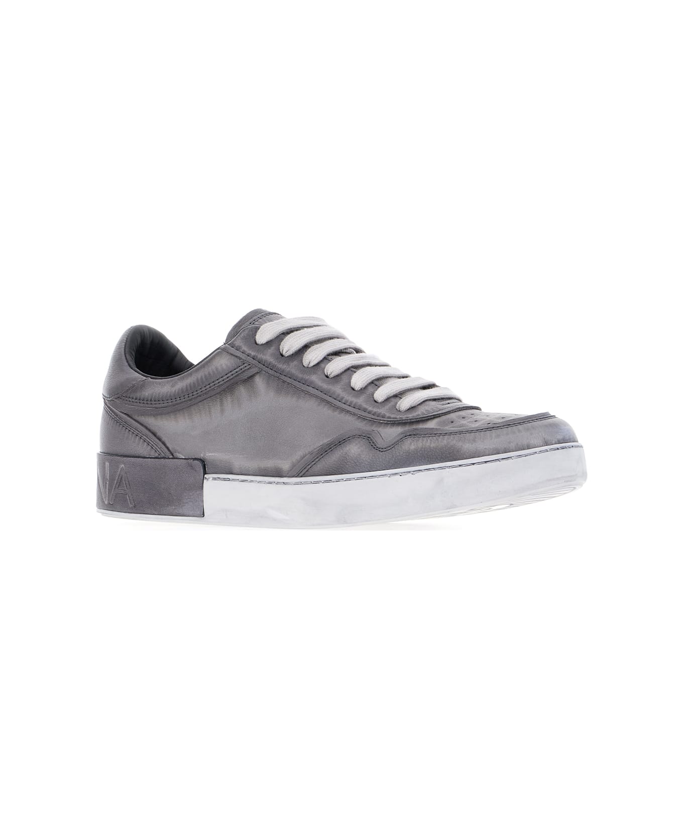 Dolce 
Gabbana Grey Leather Sneakers - GREY