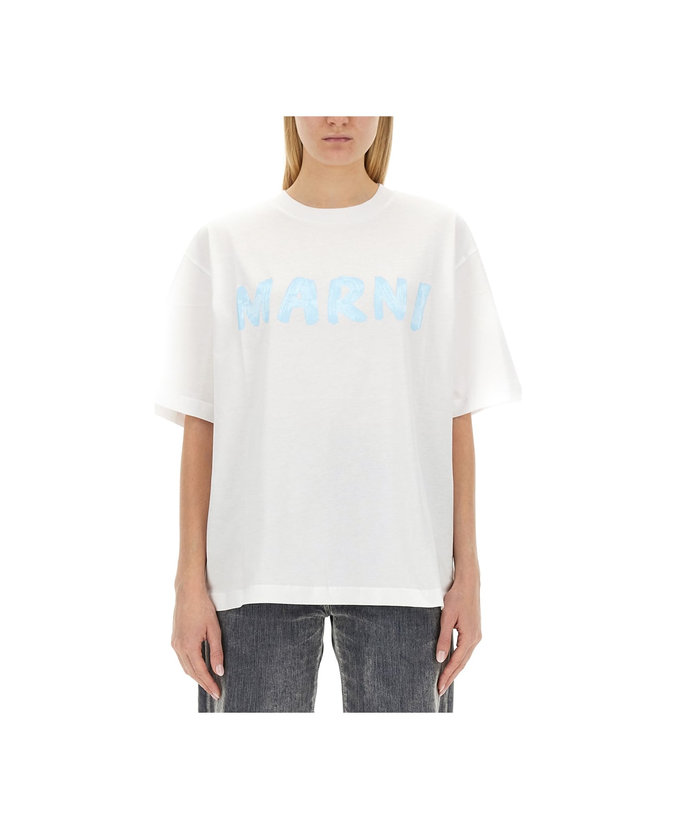 Marni T-shirt With Logo - WHITE Tシャツ