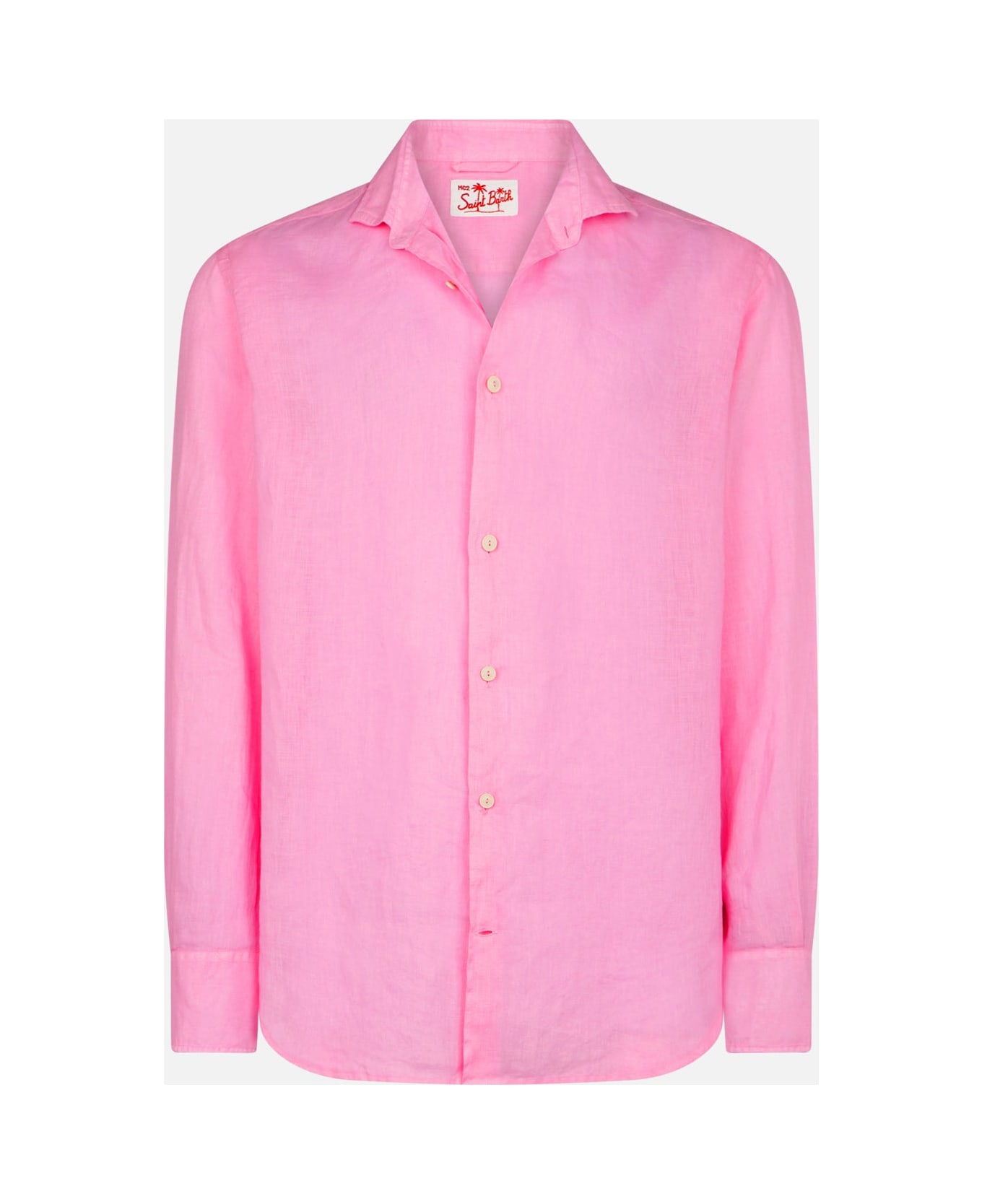 MC2 Saint Barth Man Pink Linen Pamplona Shirt - PINK