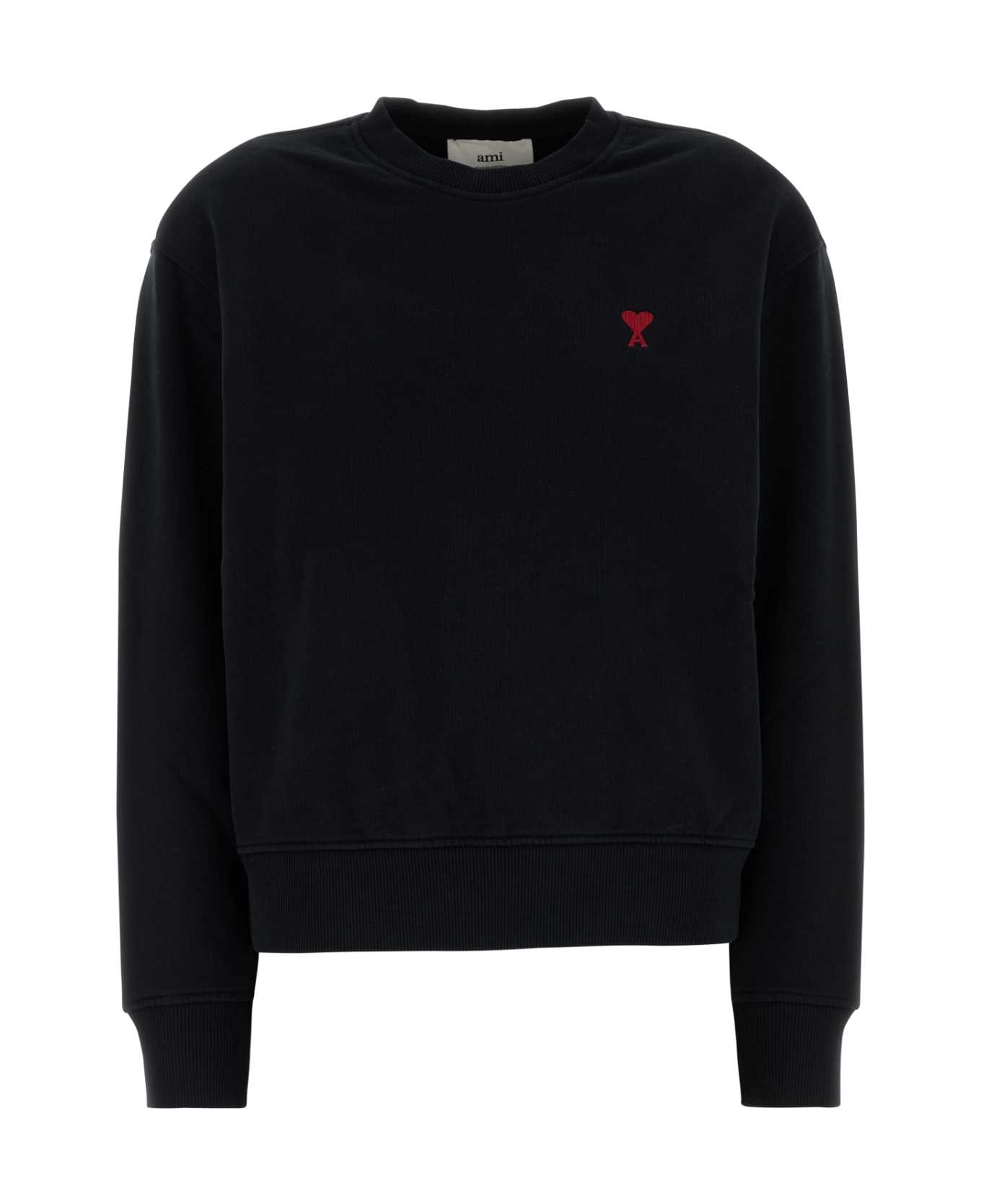 Ami Alexandre Mattiussi Black Stretch Cotton Sweatshirt - BLACK