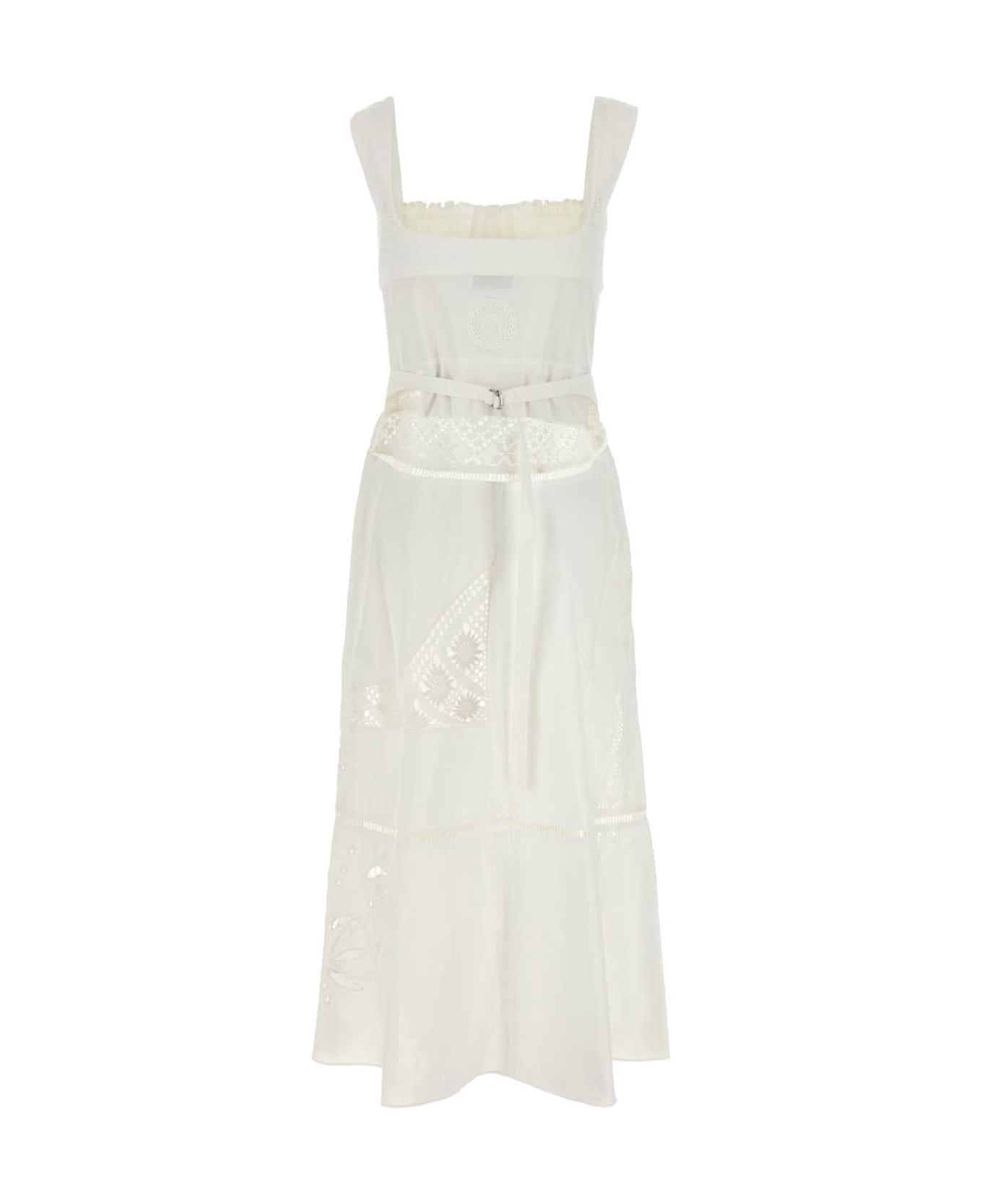 Marine Serre White Cotton Dress - Bianco