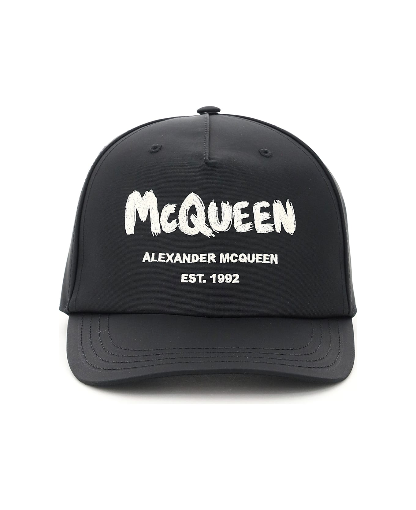 Alexander McQueen Graffiti Logo Baseball Cap - Black