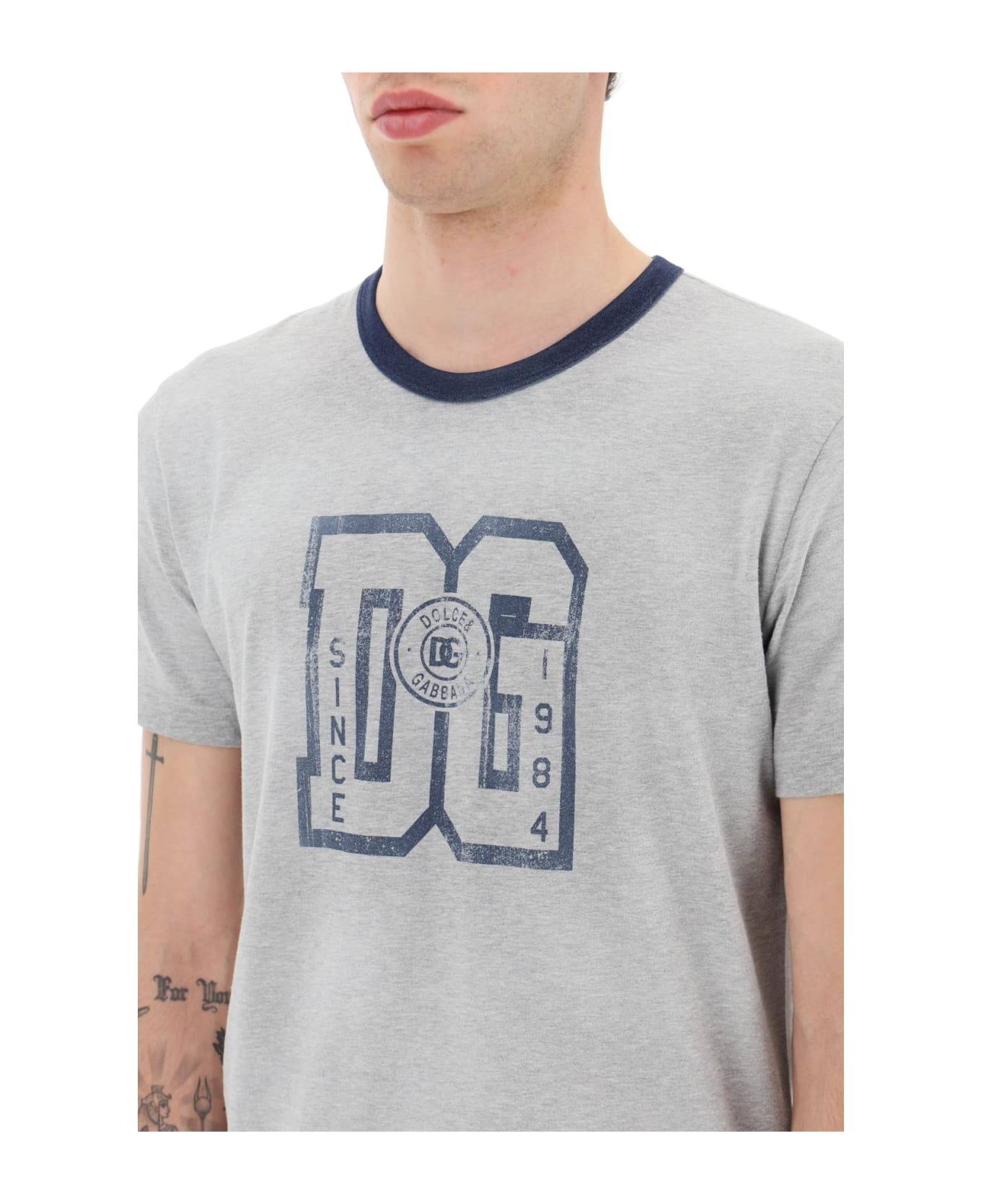 Dolce & Gabbana T-shirt With Logo - DG GRANDE FMELANGE (Grey)