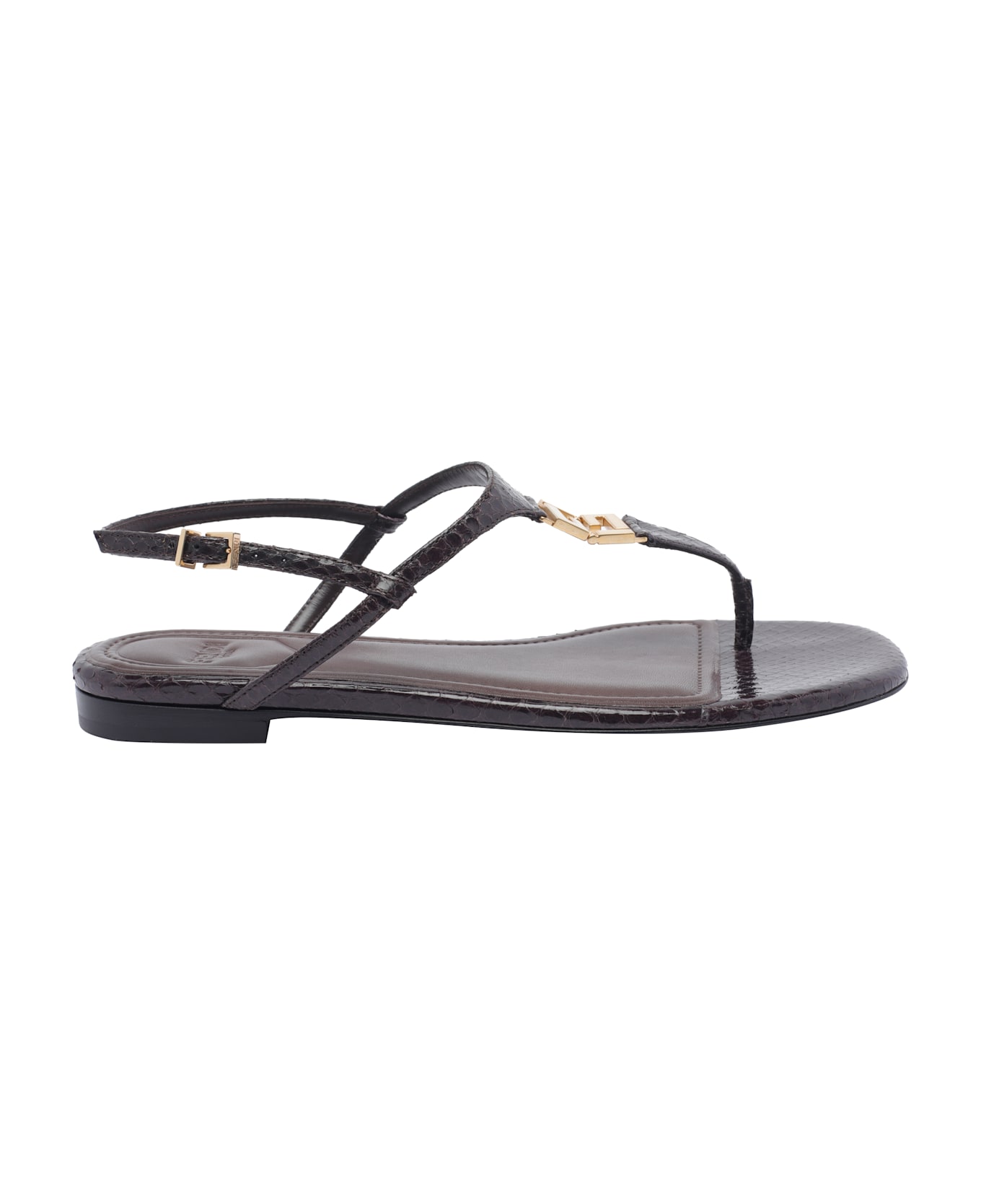 Fendi Ffold Sandals - BROWN