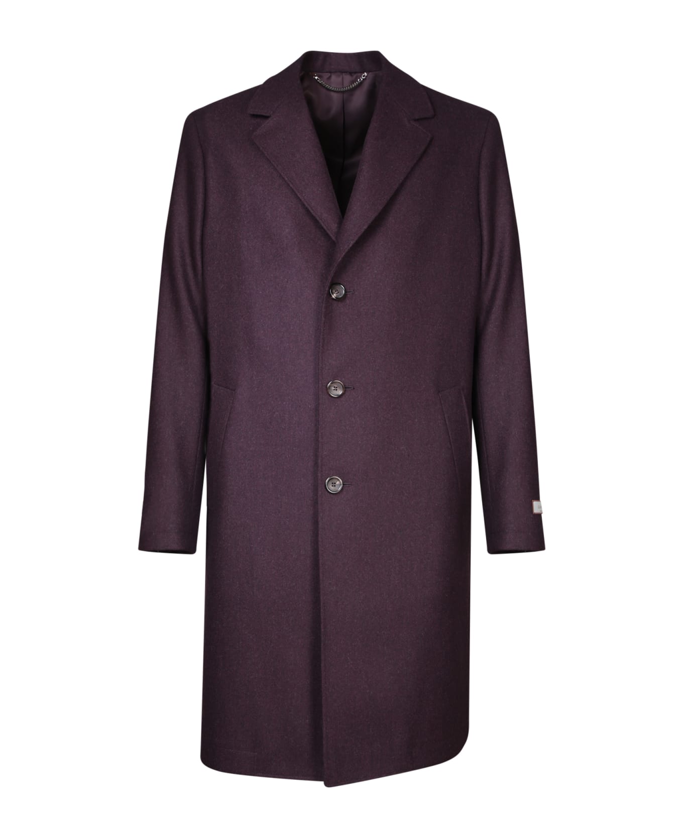 Canali Bordeaux Wool Coat - Bordeaux