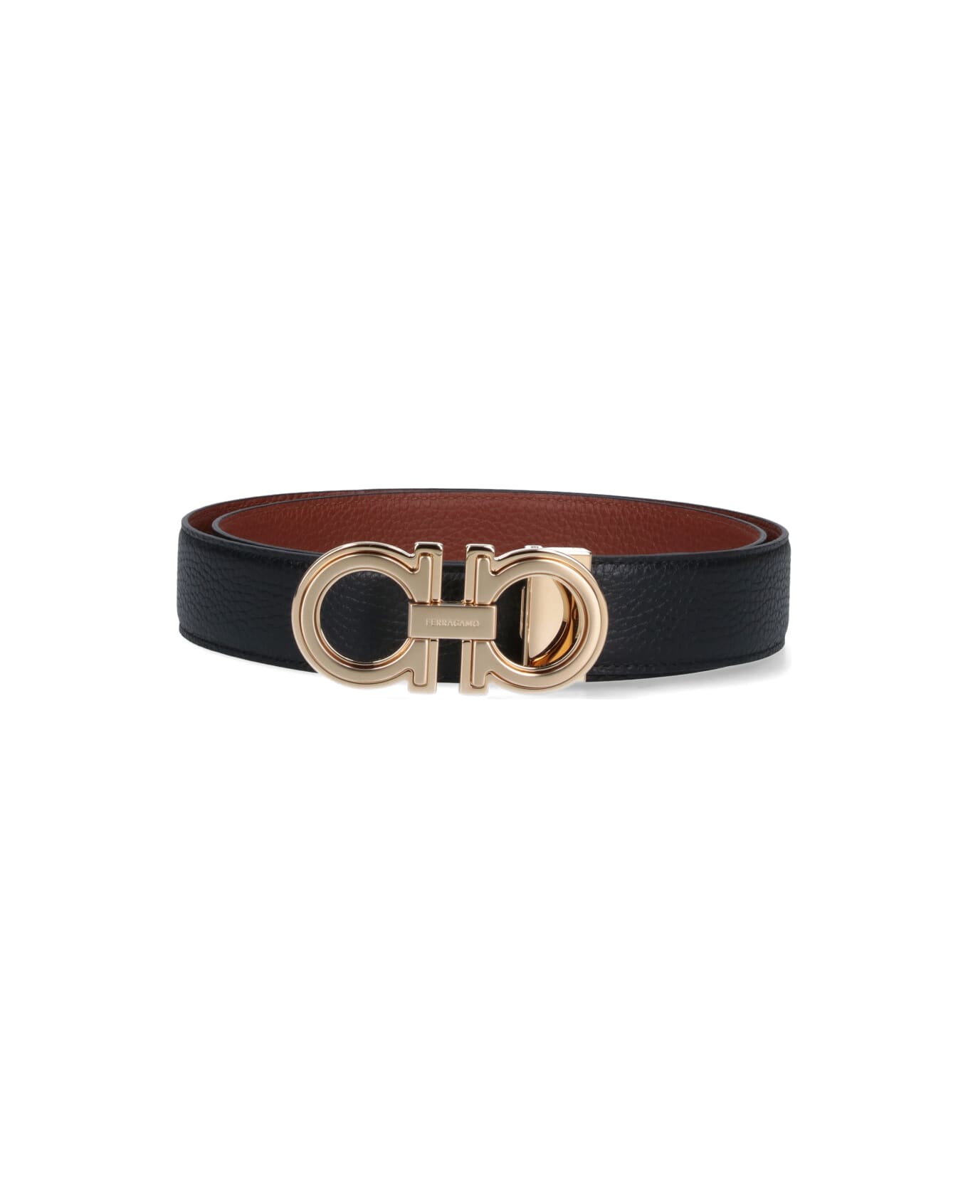 Ferragamo "gancini" Reversible Belt - Black  