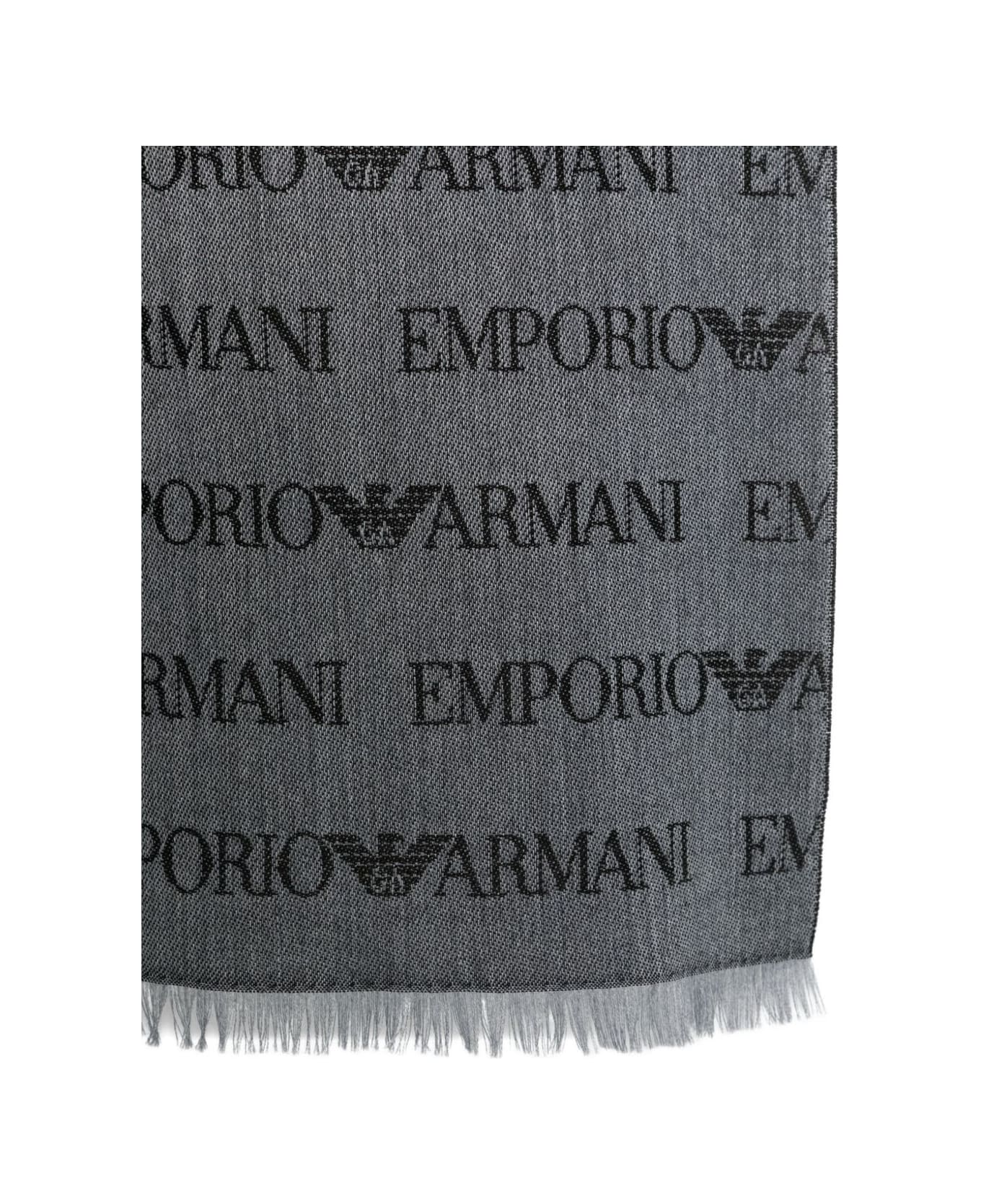 Emporio Armani Wool Blend Scarf - Grey