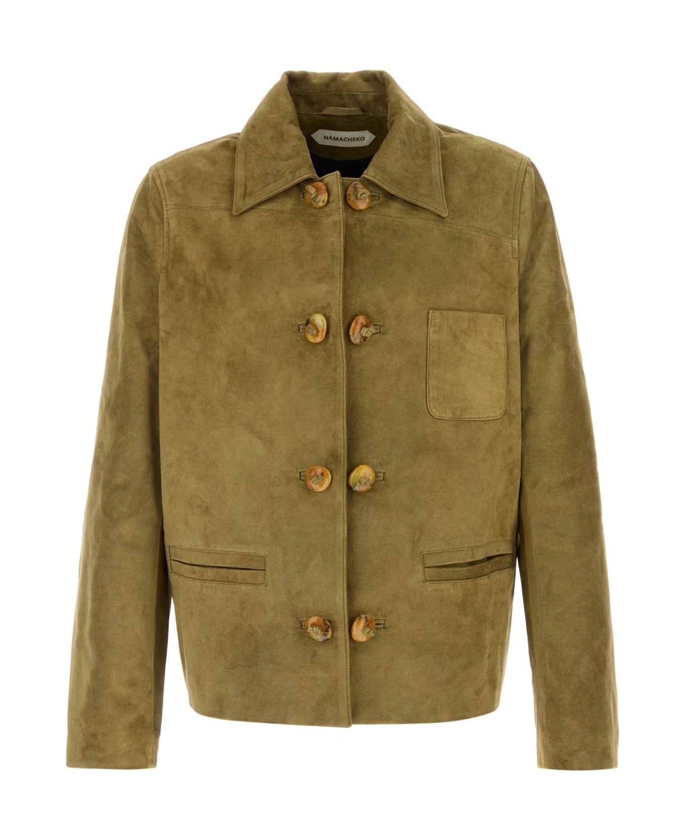 Namacheko Khaki Suede Osterly Jacket - MALVAGREEN