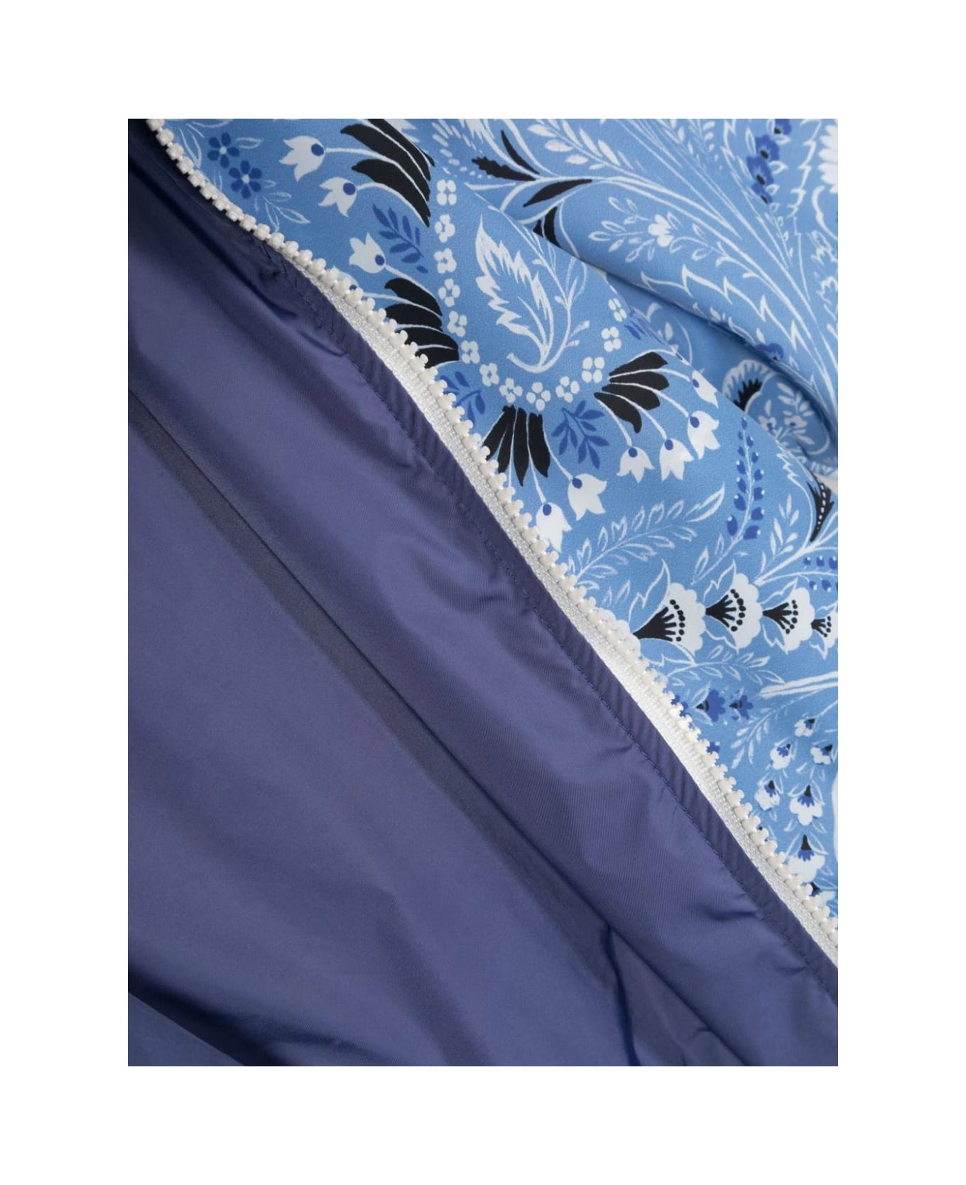 Etro Light Blue Reversible Windbreaker Jacket With Paisley Motif - Celeste/avorio