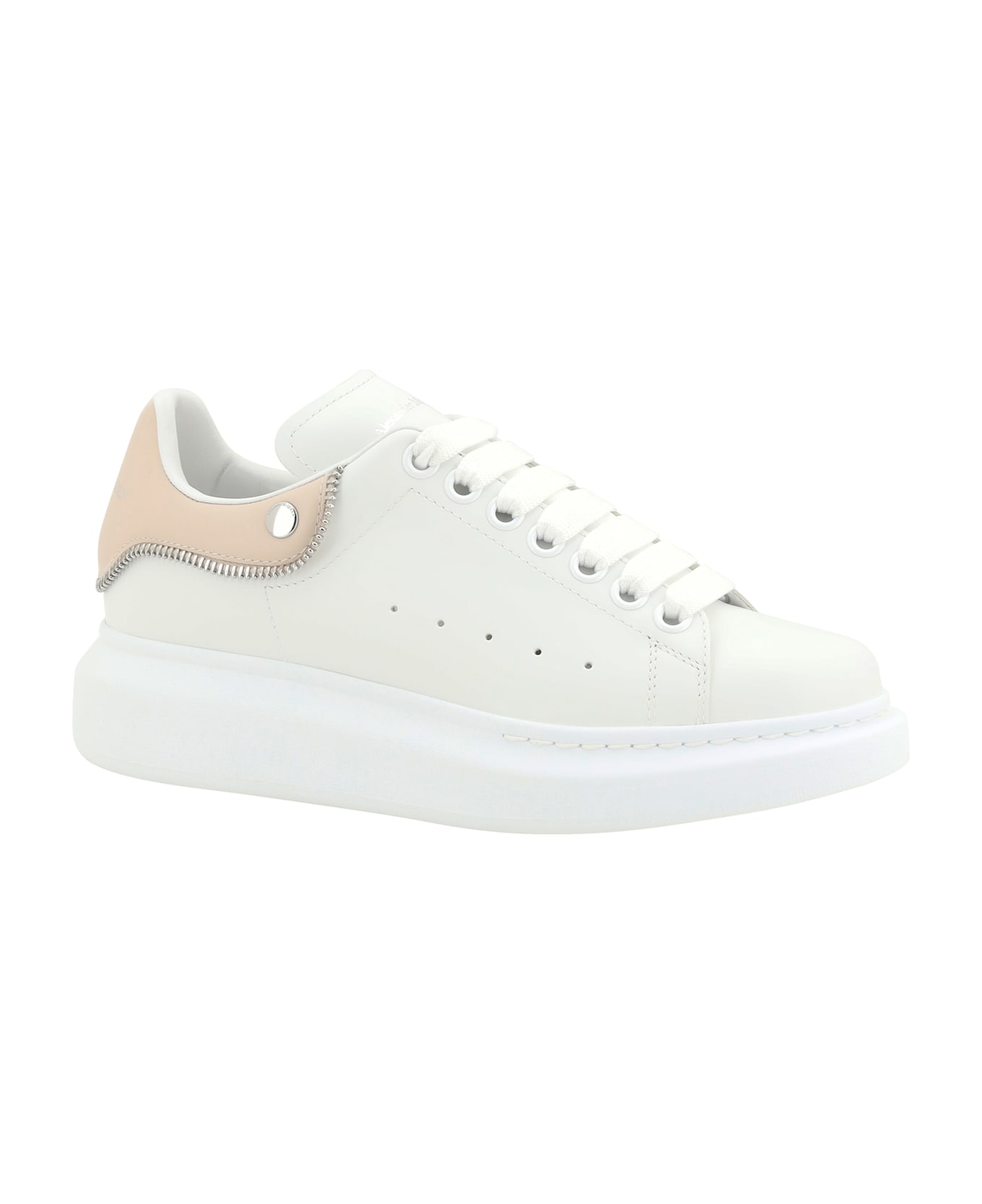 Alexander McQueen Leather Sneakers - White/oat/silver スニーカー