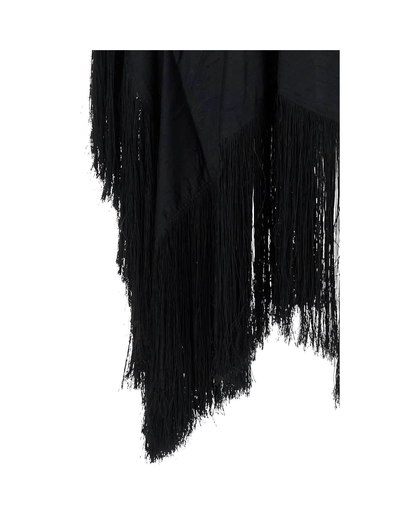 Taller Marmo Black Kaftan With V Neck And Scarf Detail In Viscose Blend Woman - Black