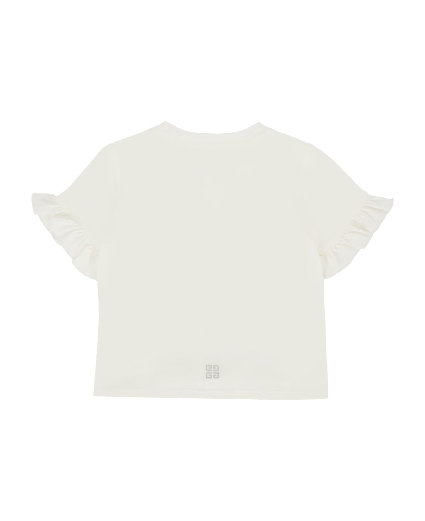 Givenchy Ivory T-shirt For Baby Girl With Logo - Ivory