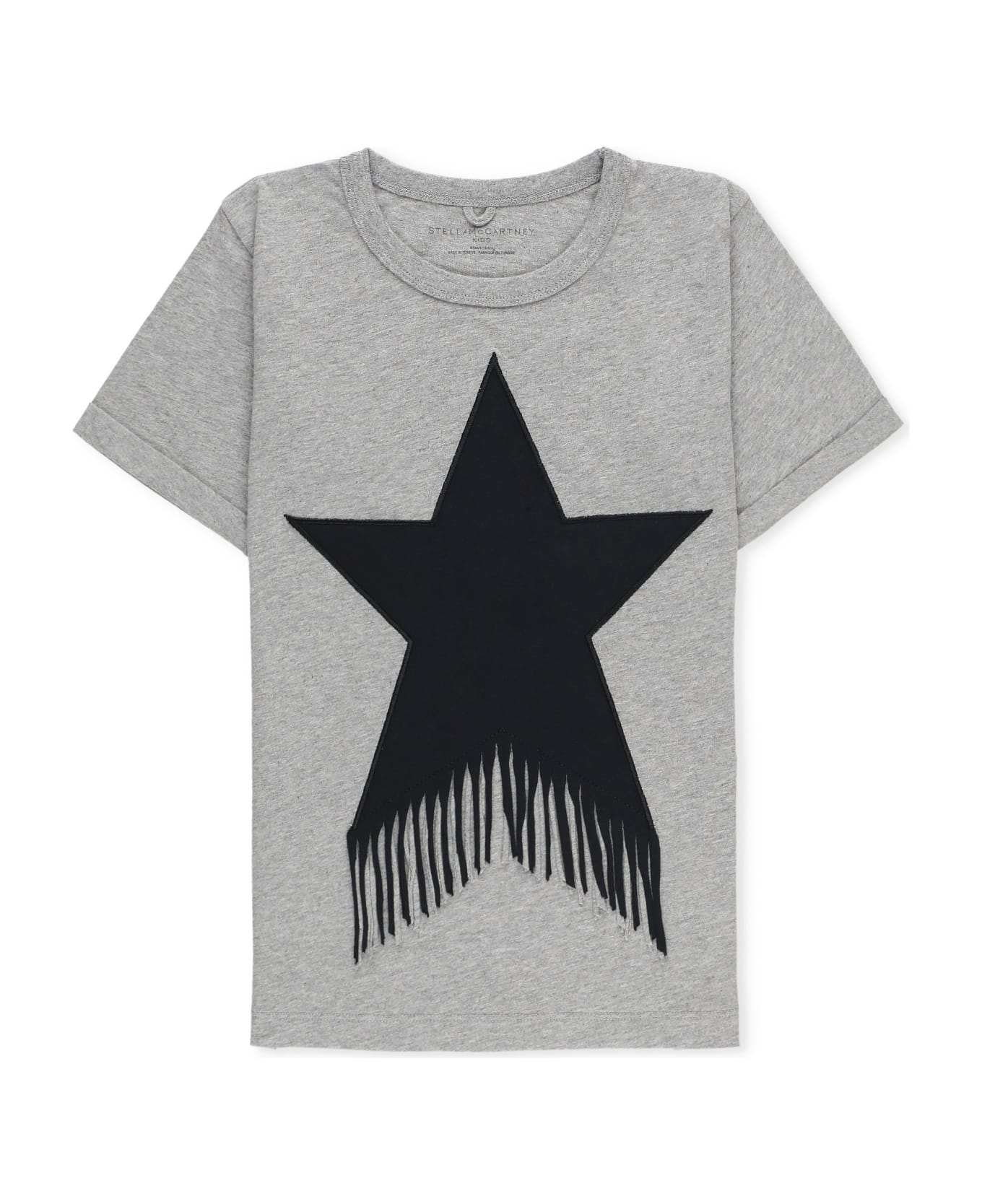 Stella McCartney T-shirt With Fringes - Grey