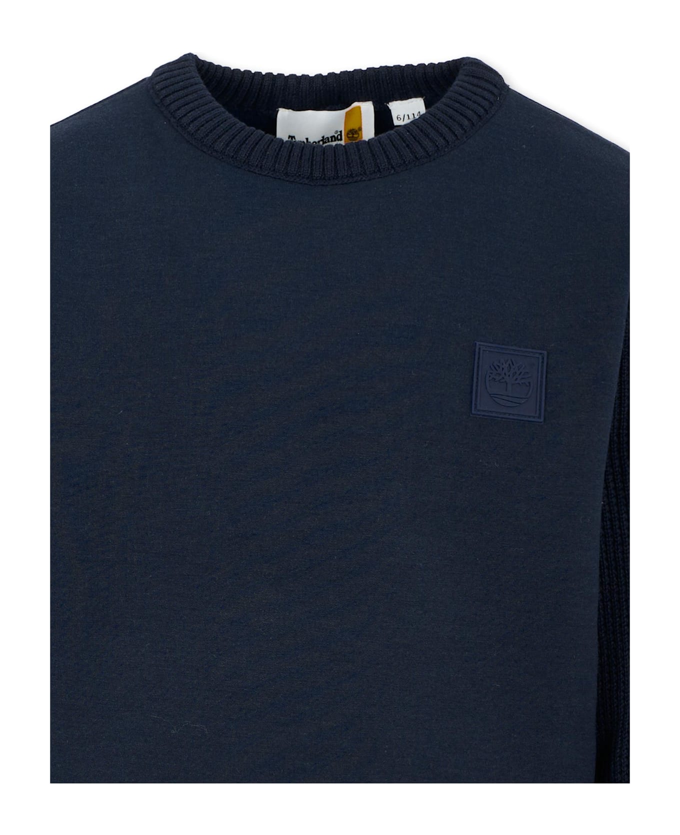 Timberland Blue Sweater For Boy With Logo - Blue