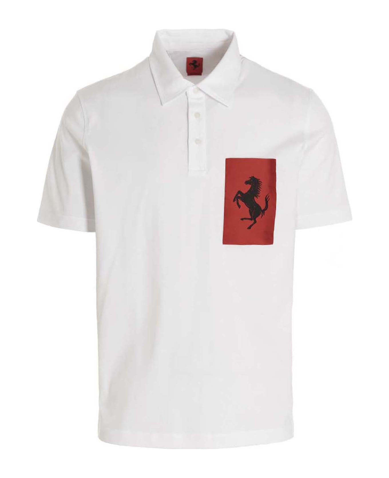 Ferrari 'label Pocket' Polo Shirt - White ポロシャツ