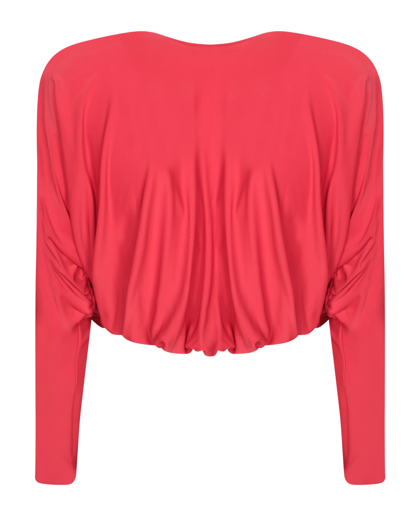 Alice + Olivia Red Cropped Twist Blouse Alice + Olivia - Red