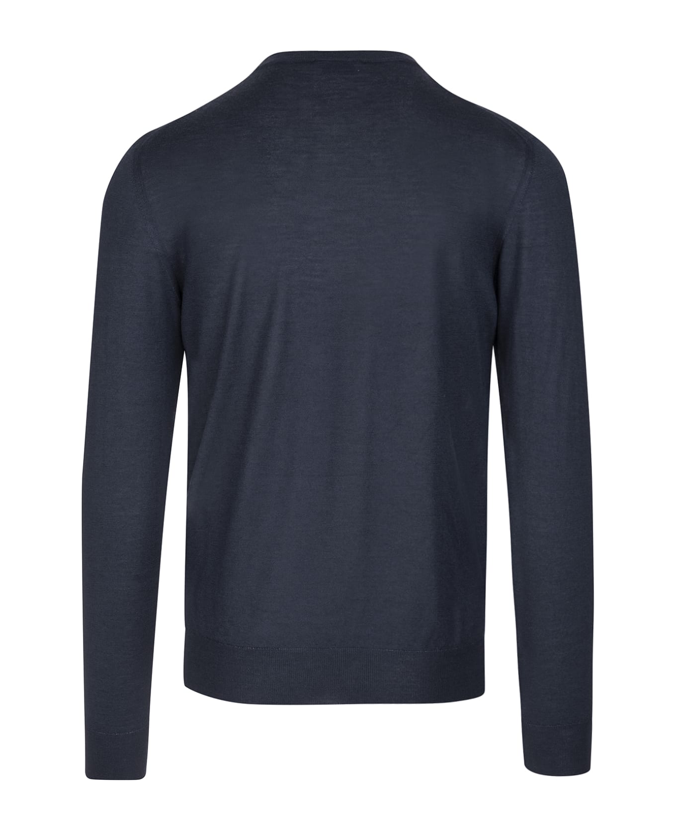Fedeli Anthracite Round Neck Pullover In Cashmere And Silk - Grey