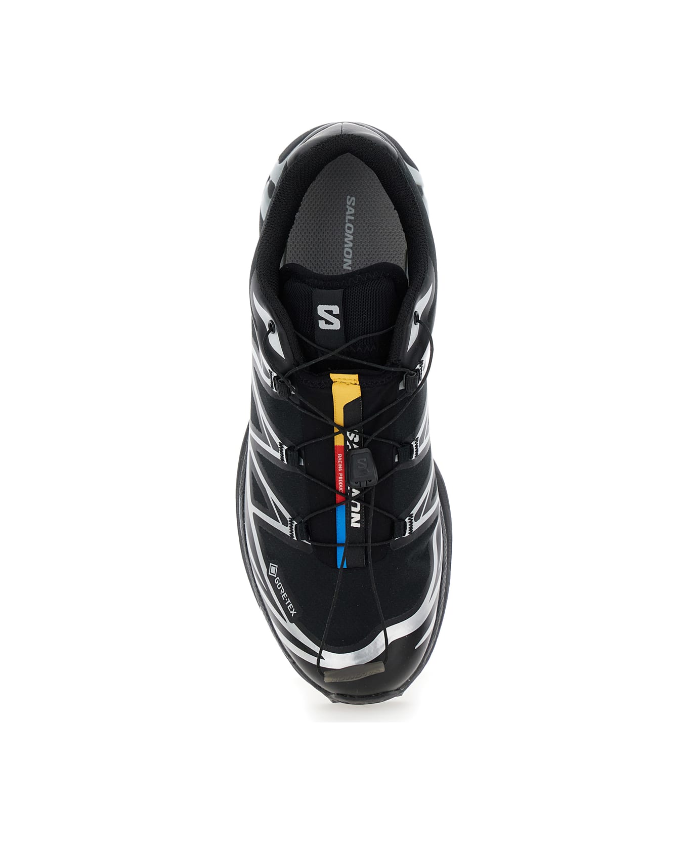 Salomon 'xt-6 S/lab' Black Sneakers With Drawstring In Mesh And Tech Fabric - Black