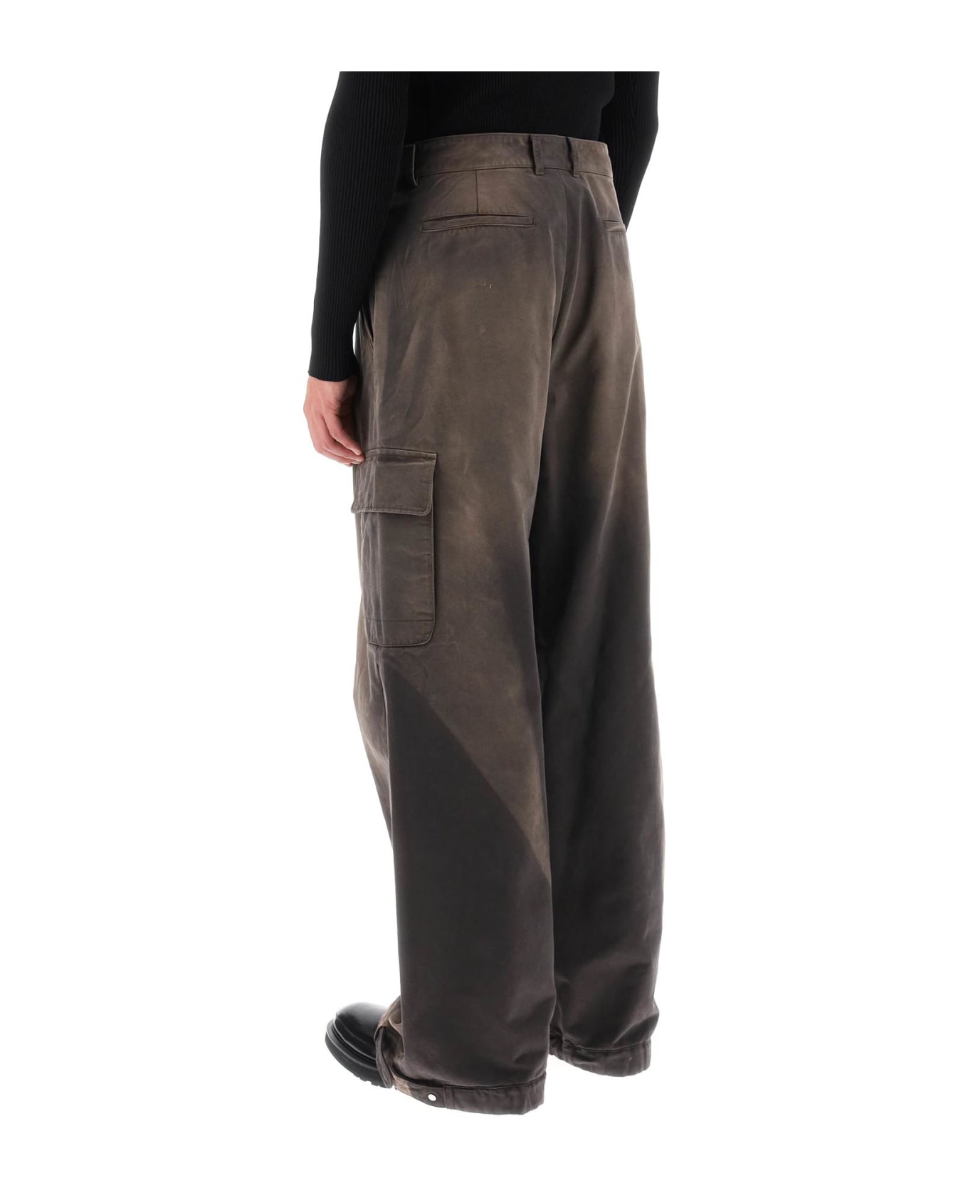Off-White Washed-effect Cargo Pants - ANTHRACITE (Brown)