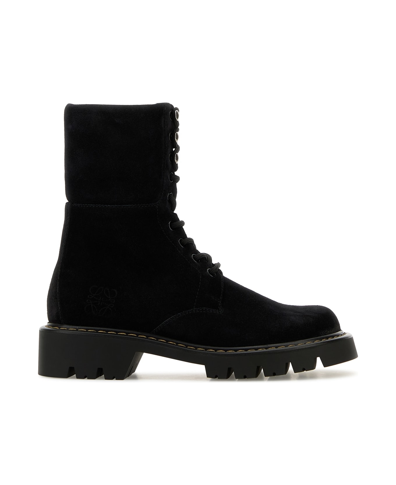 Loewe Sierra Combat Lace Up Boot - BLACK