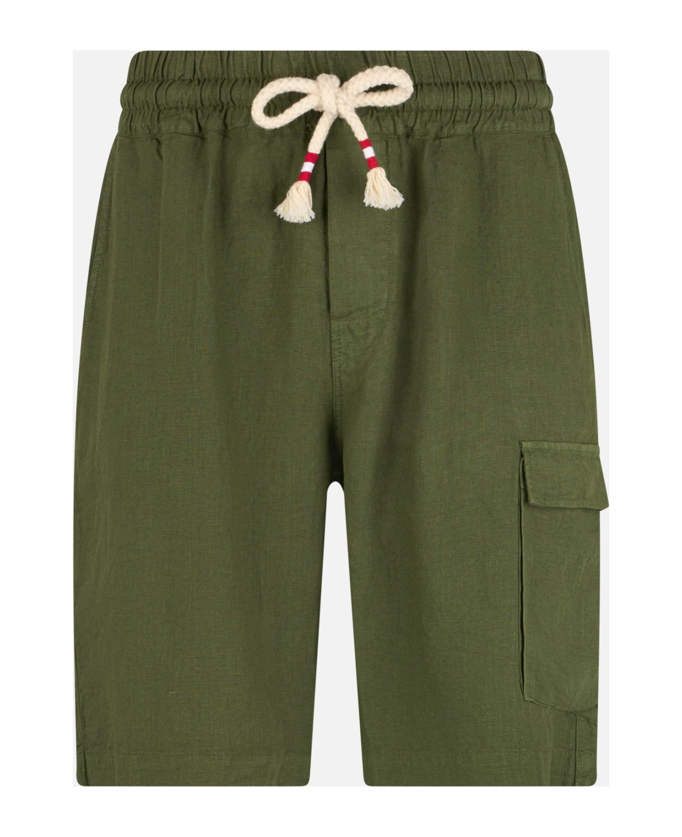 MC2 Saint Barth Man Military Green Linen Bermuda Marseille - GREEN