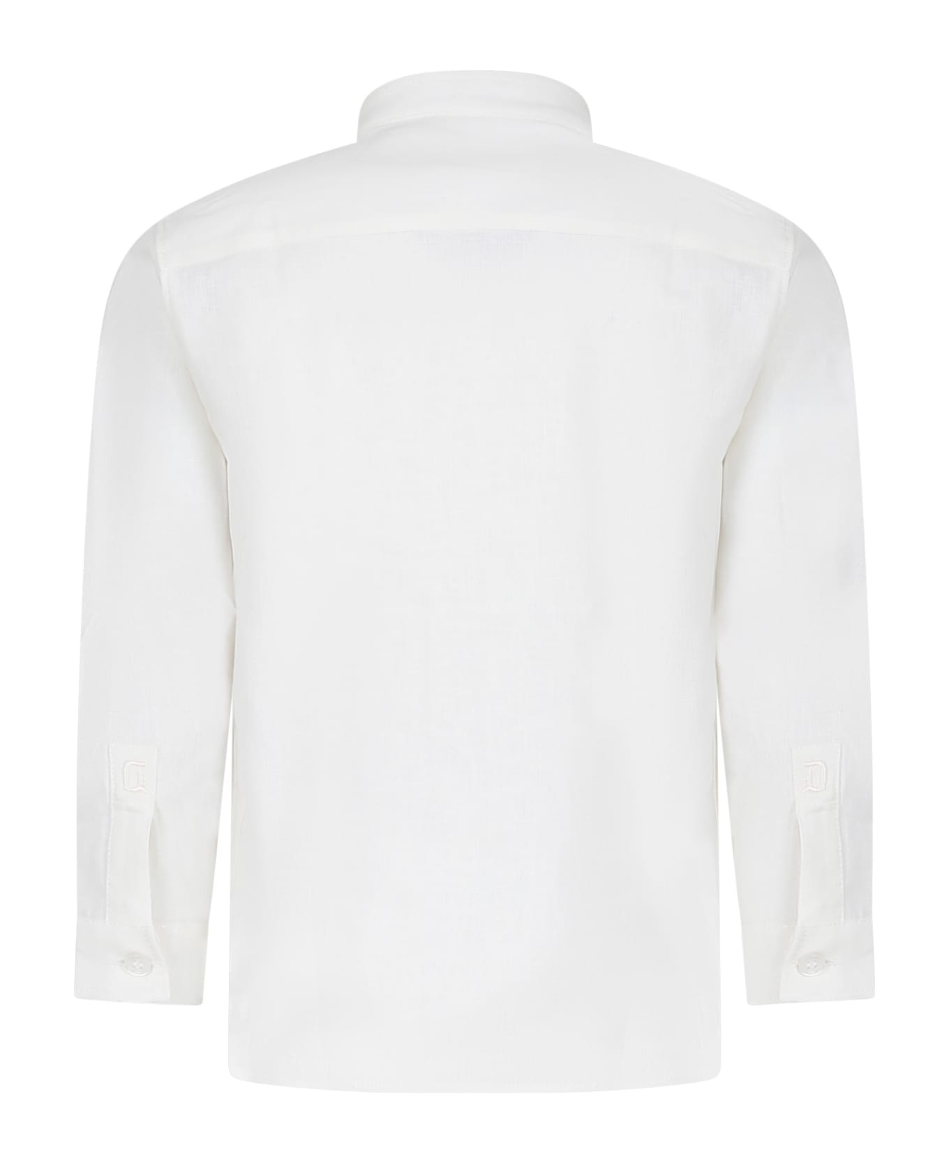 Dondup Ivory Shirt For Boy With Logo - White シャツ