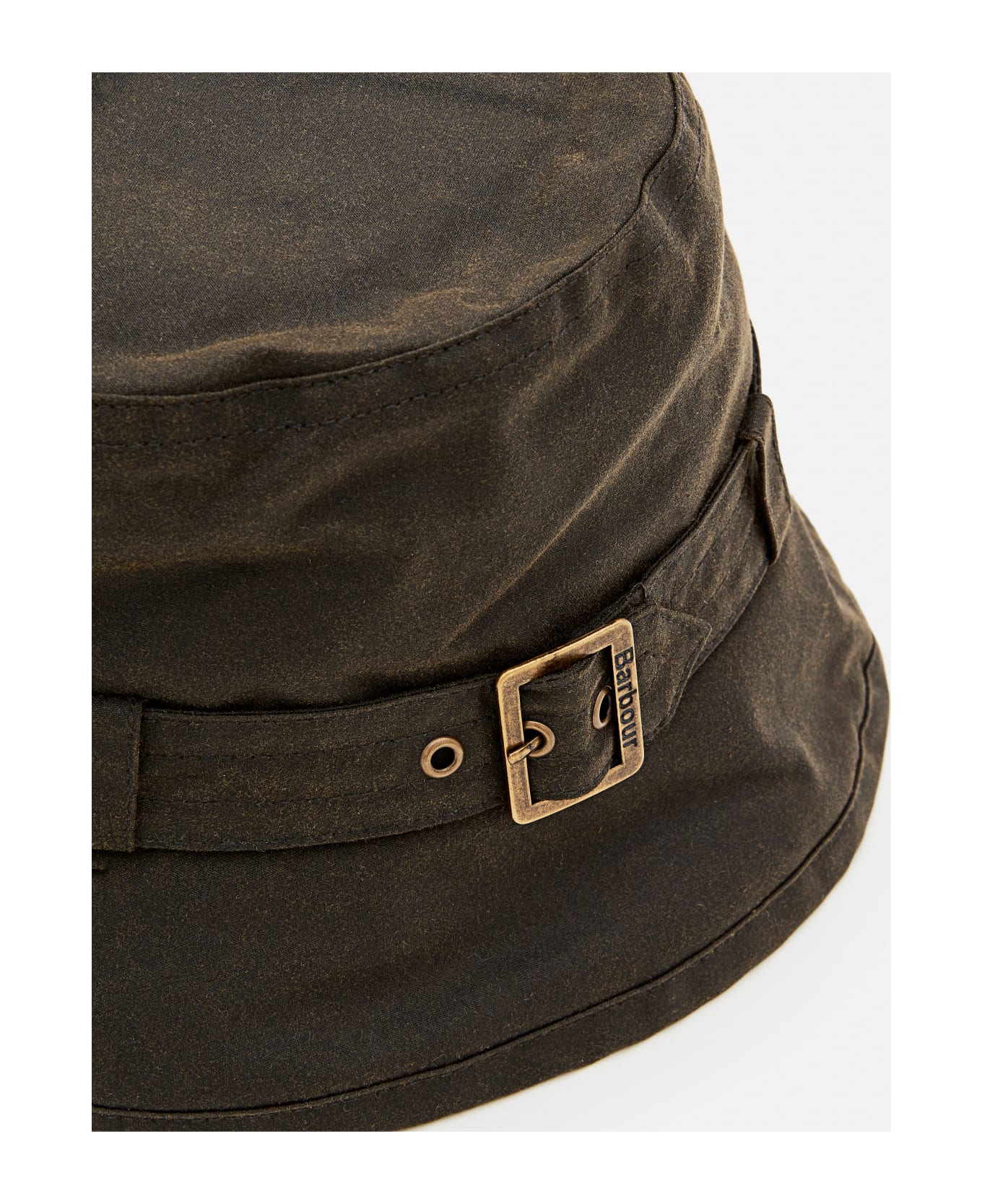 Barbour Kelso Waxed Cotton Belted Bucket Hat - Green 帽子