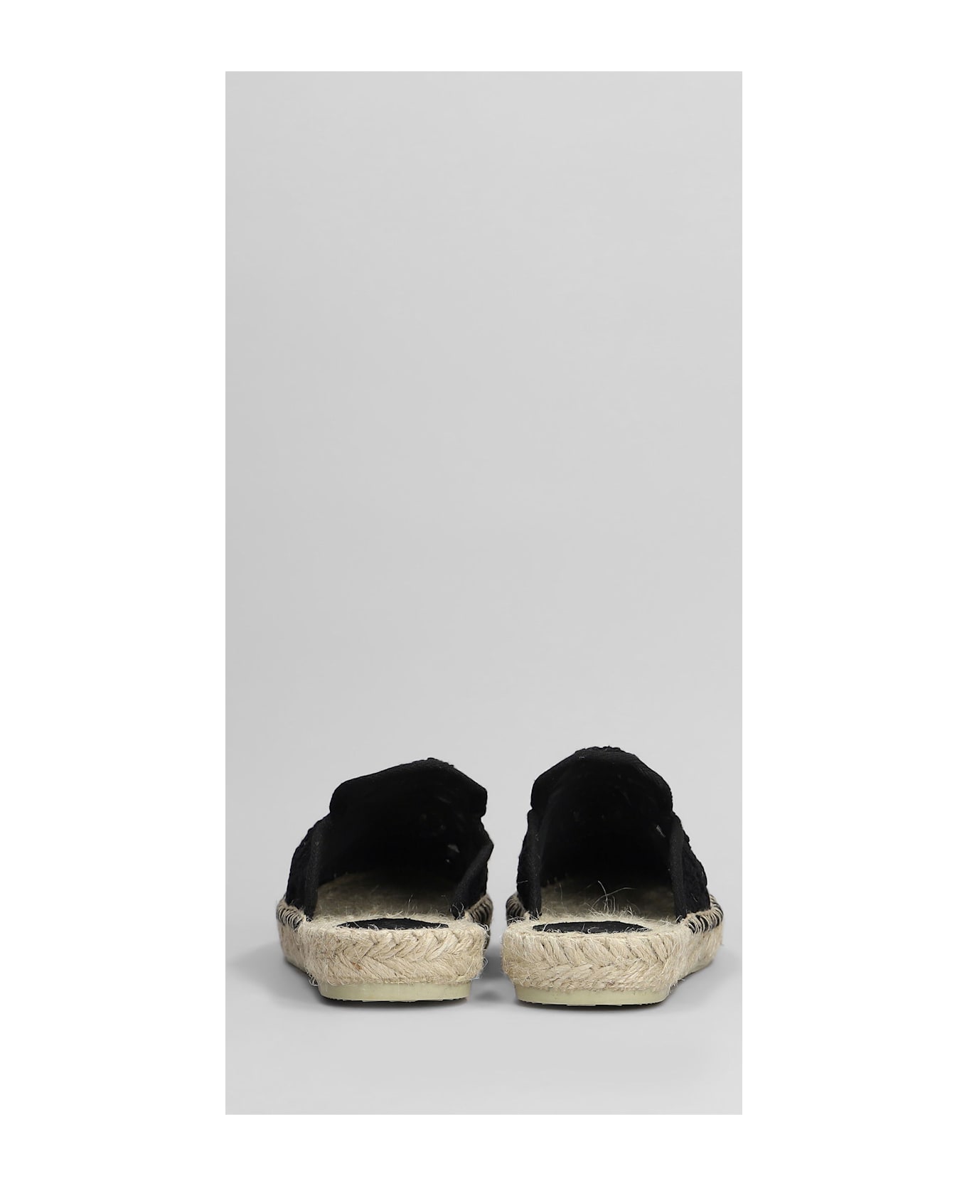 MC2 Saint Barth Isa Macrame Slipper-mule In Black Canvas - black