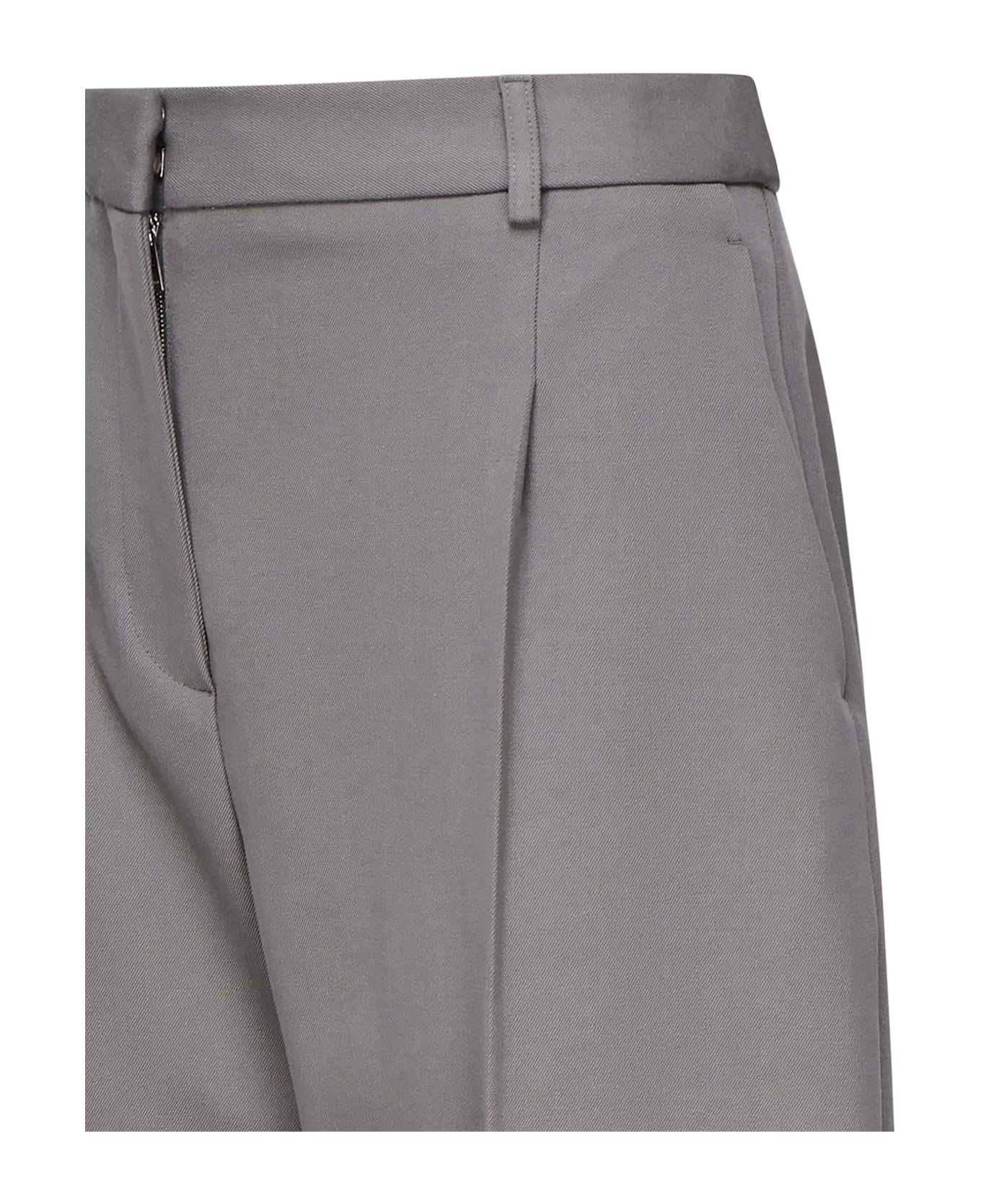 Alaia Wool Gabardine Trousers - Grey