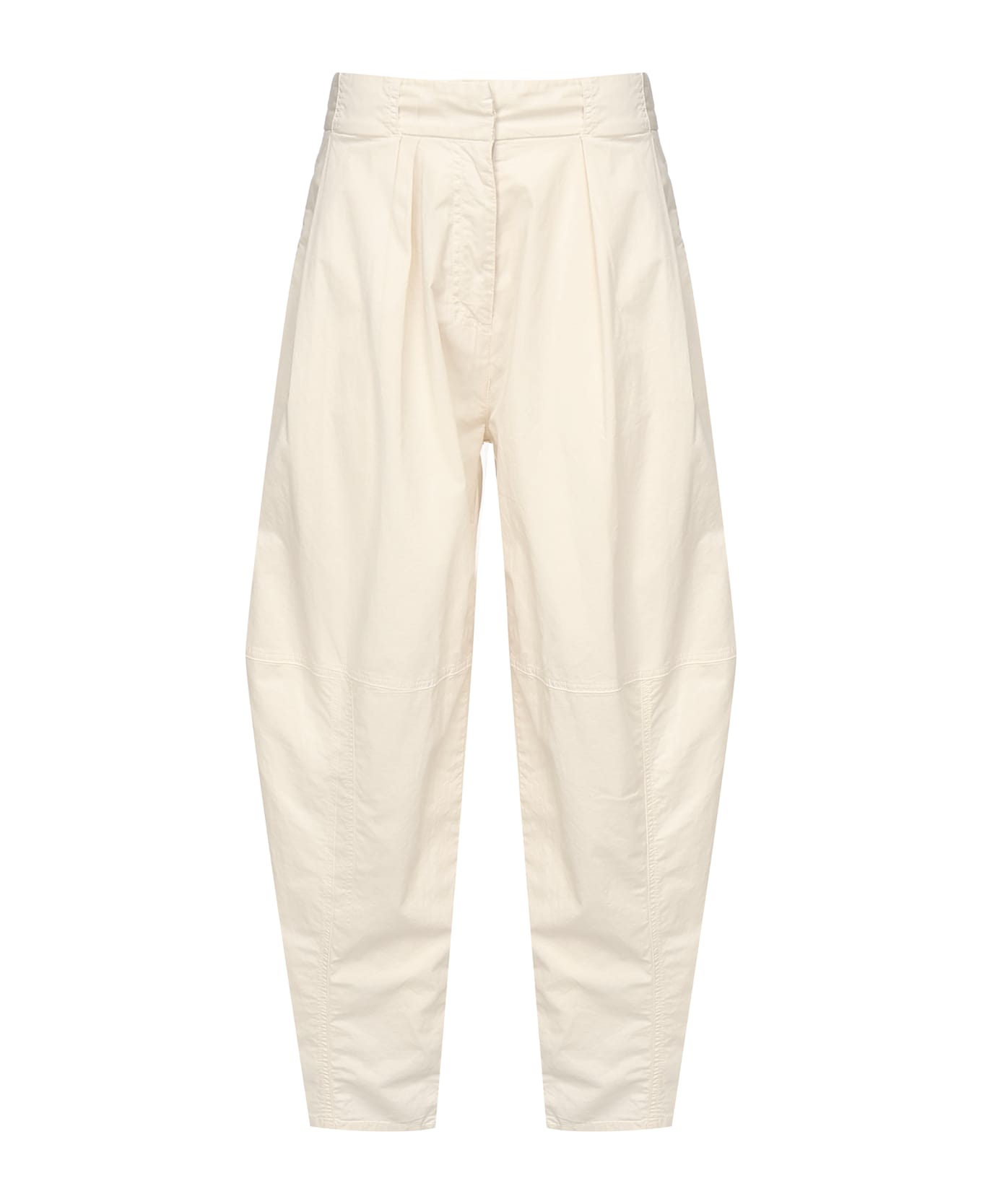 Pinko Carrot Cotton Trousers - Off-white