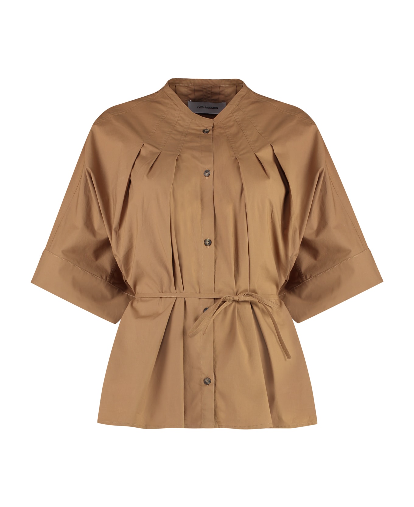 Yves Salomon Cotton Blouse - Camel