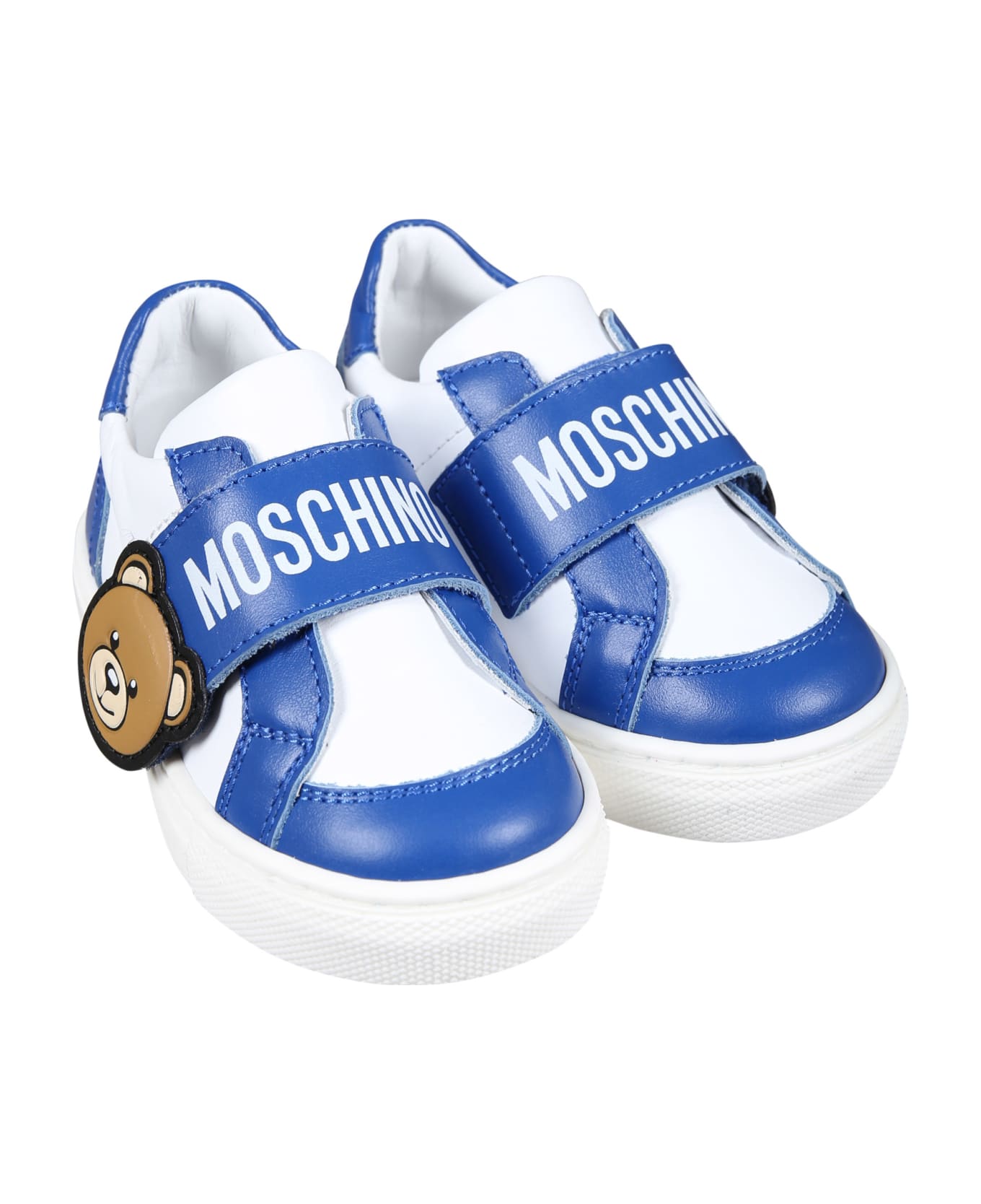 Moschino Light Blue Sneakers For Boy With Tedy Bear - Light Blue