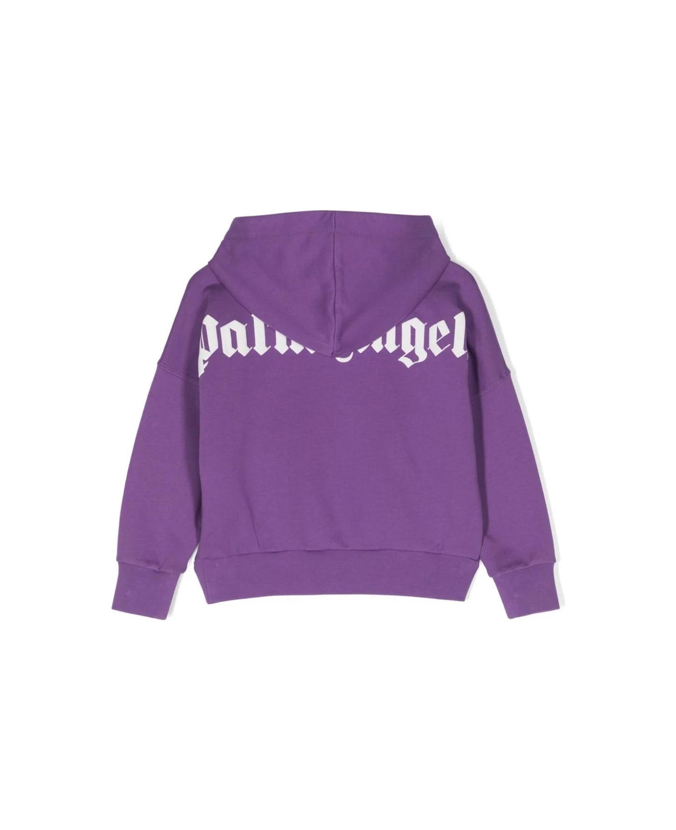 Palm Angels Purple Hoodie With Logo - Purple