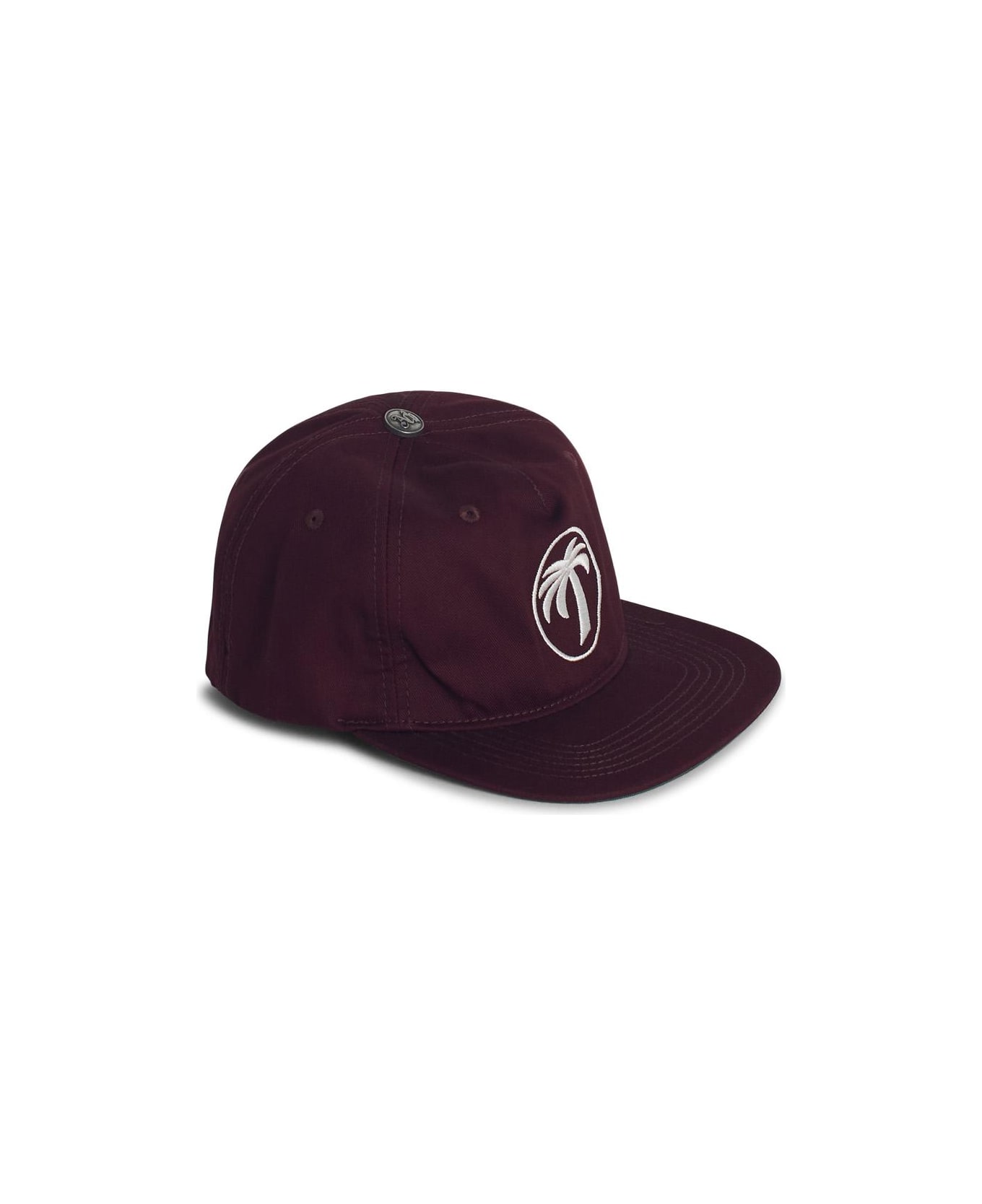 Palm Angels Oval
 Burgundy Cotton Cap - Bordeaux